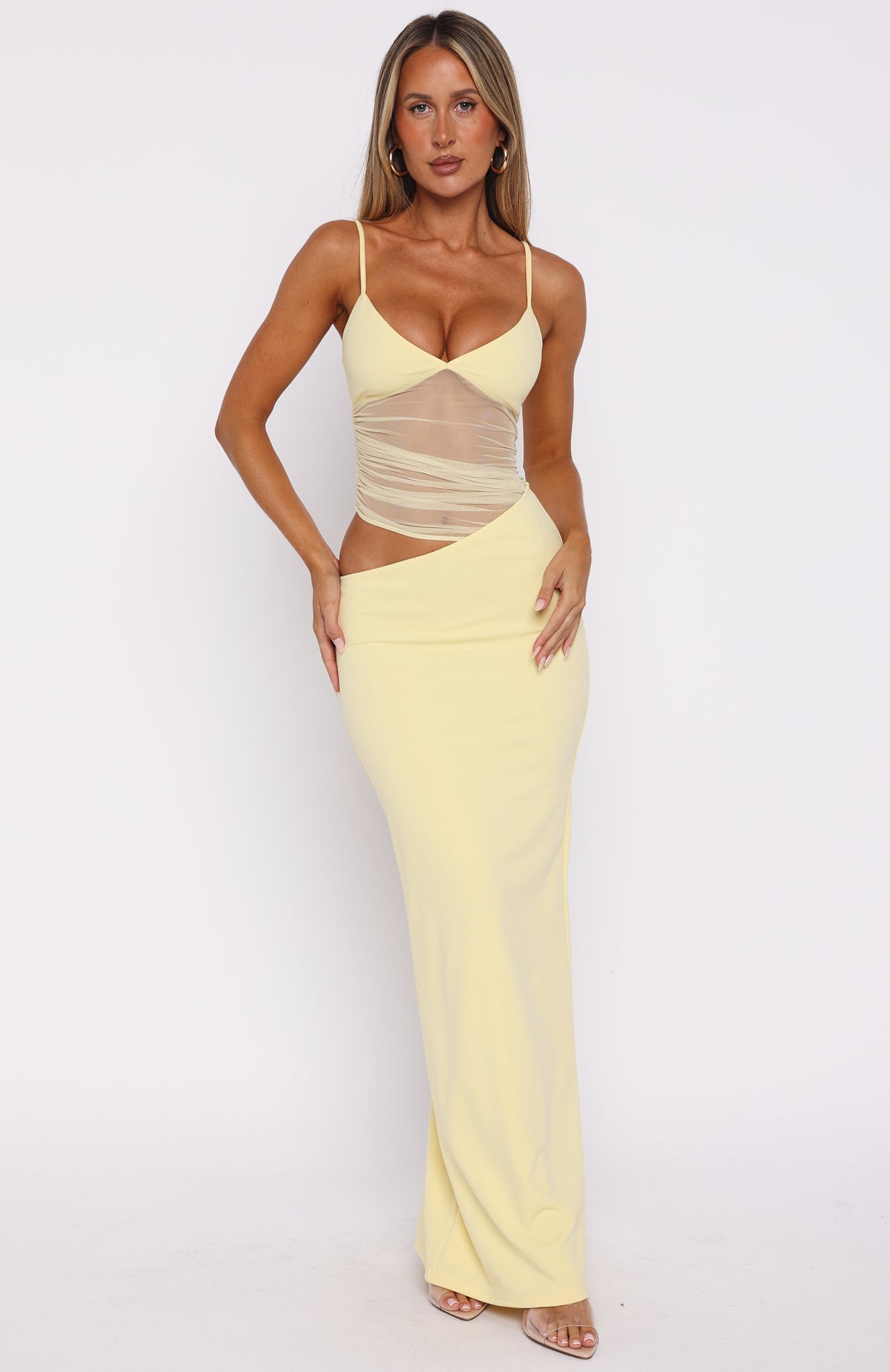 Call Me Up Maxi Dress Lemon