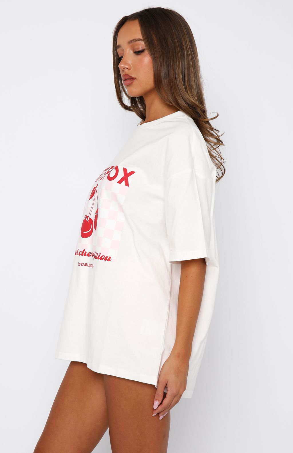 Sweet Cherry Edition Oversized Tee White
