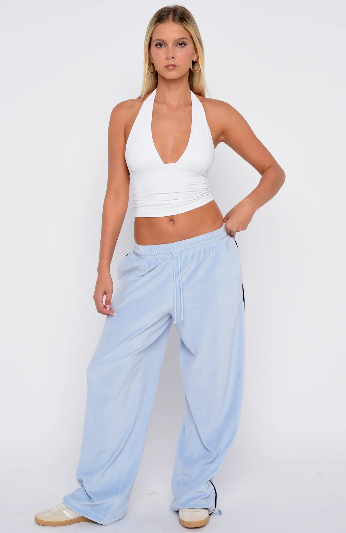 Soul Fire Velour Pants Baby Blue