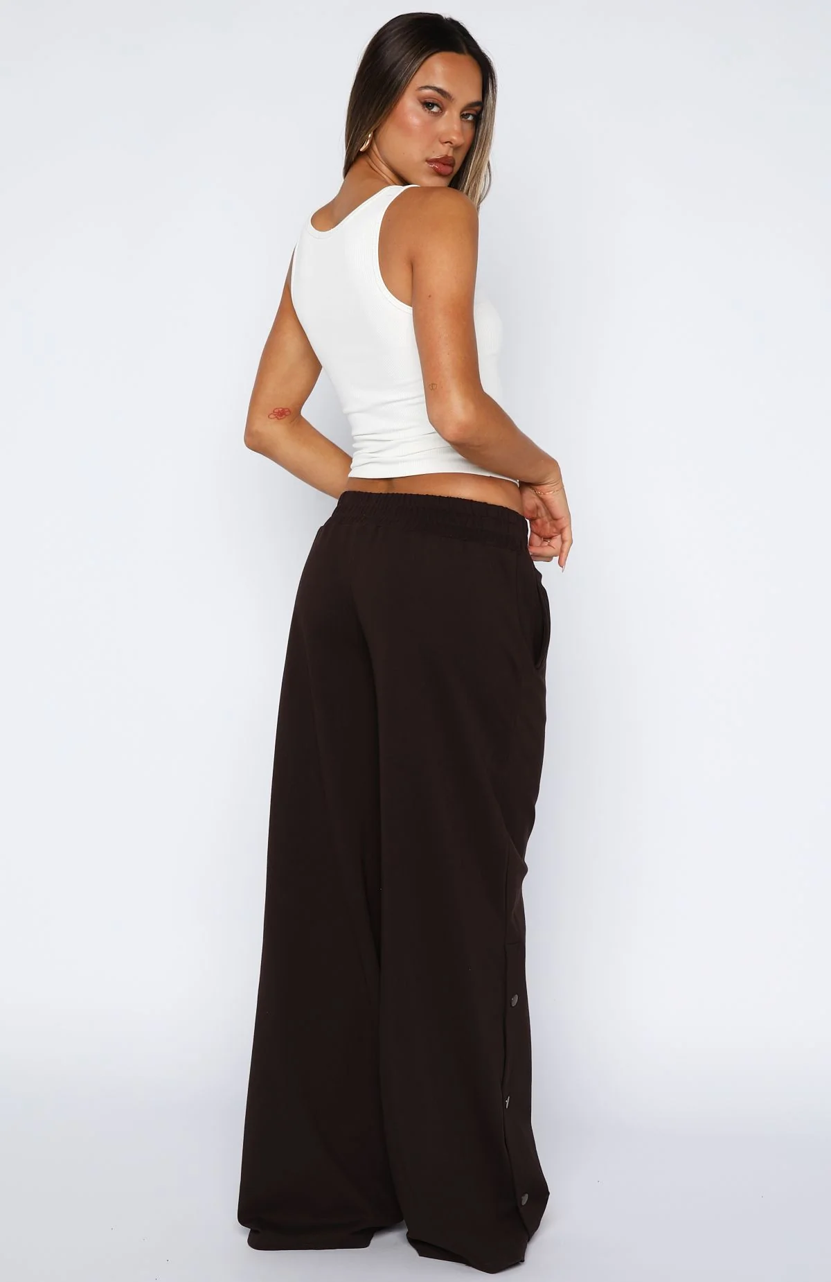 Our Bridges Burned Wide Leg Pants Chocolate