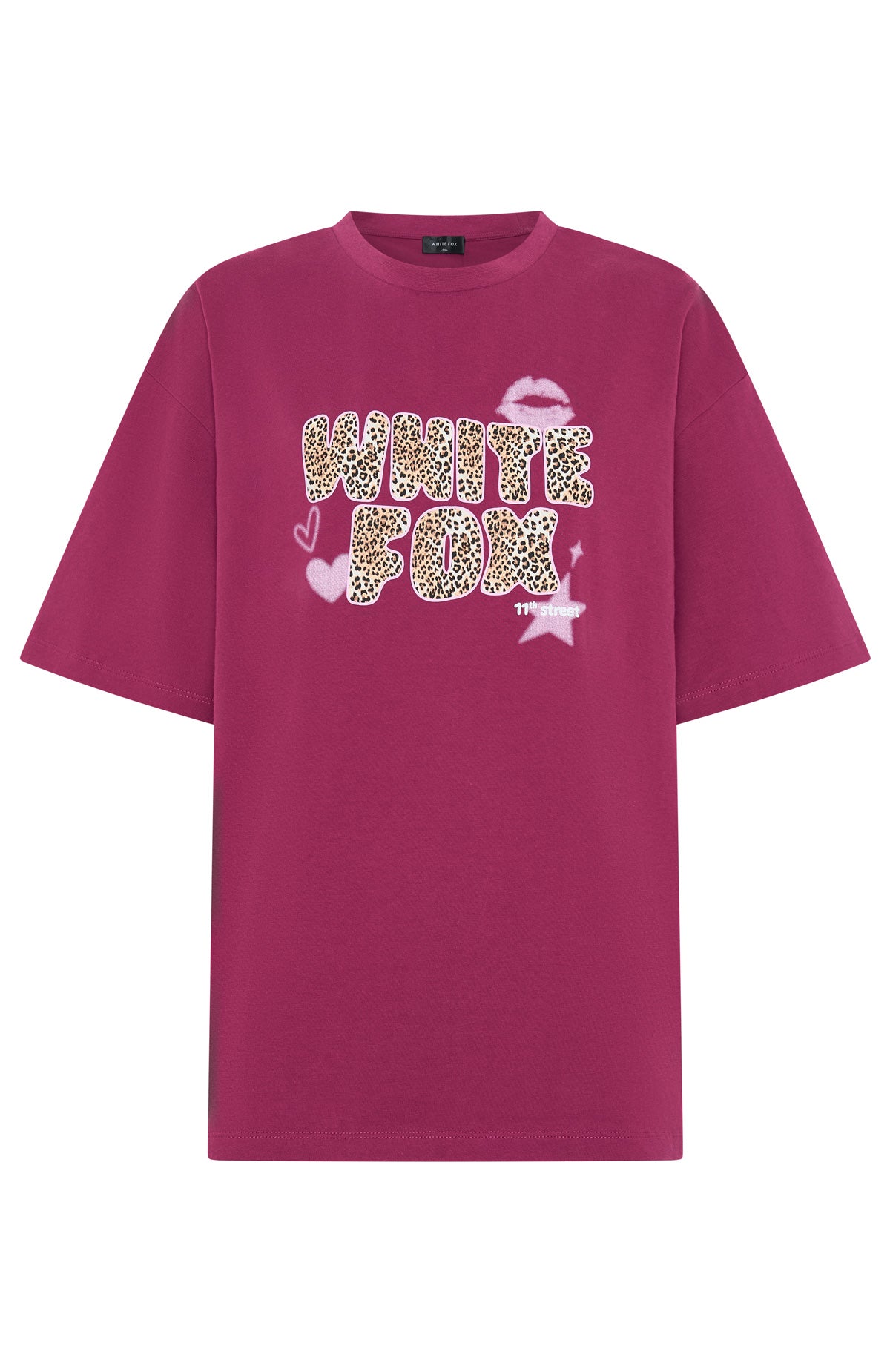 11th Street She's So Lucky Oversized Tee Very Berry