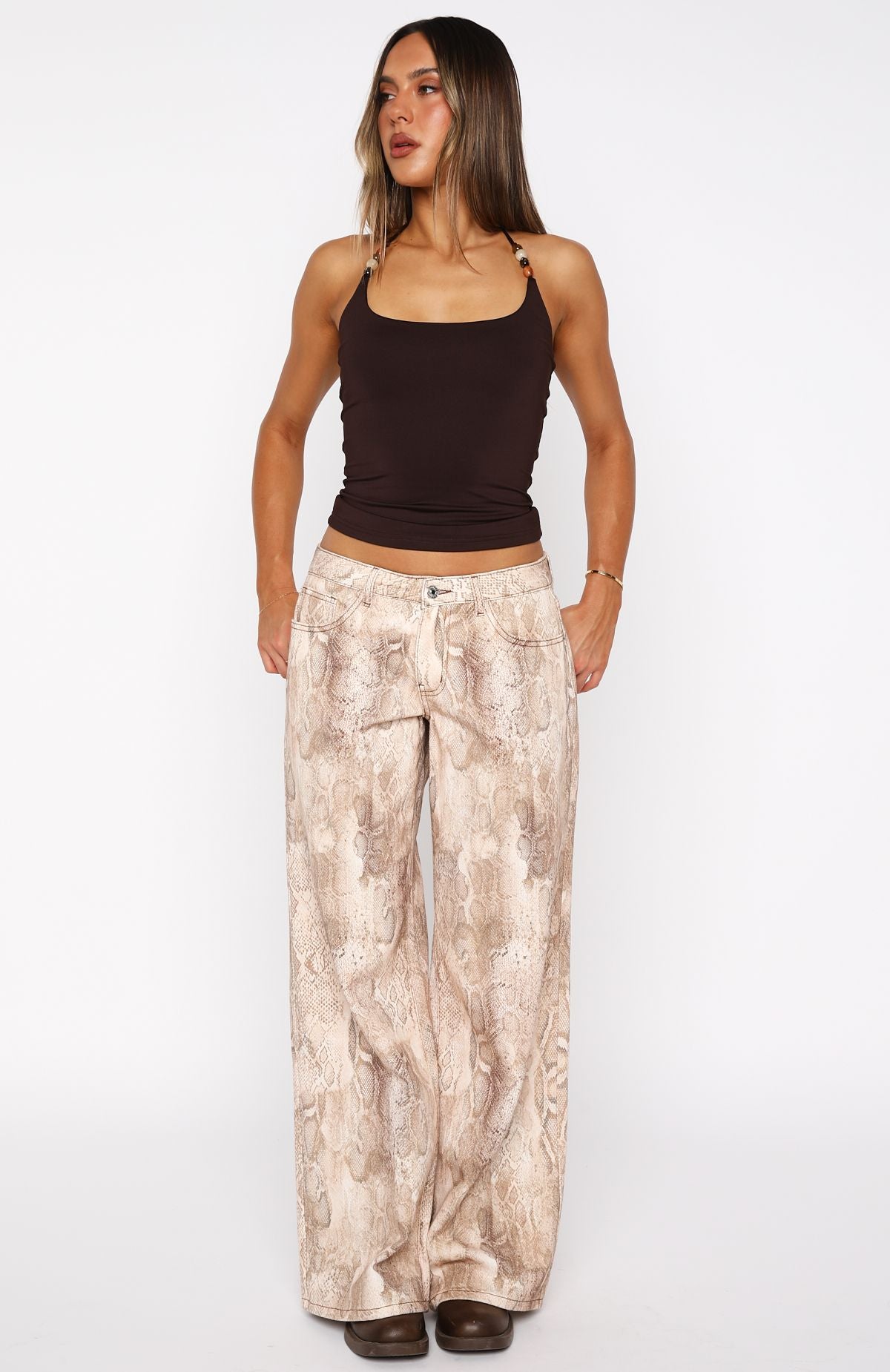 Take Responsibility Halter Top Espresso