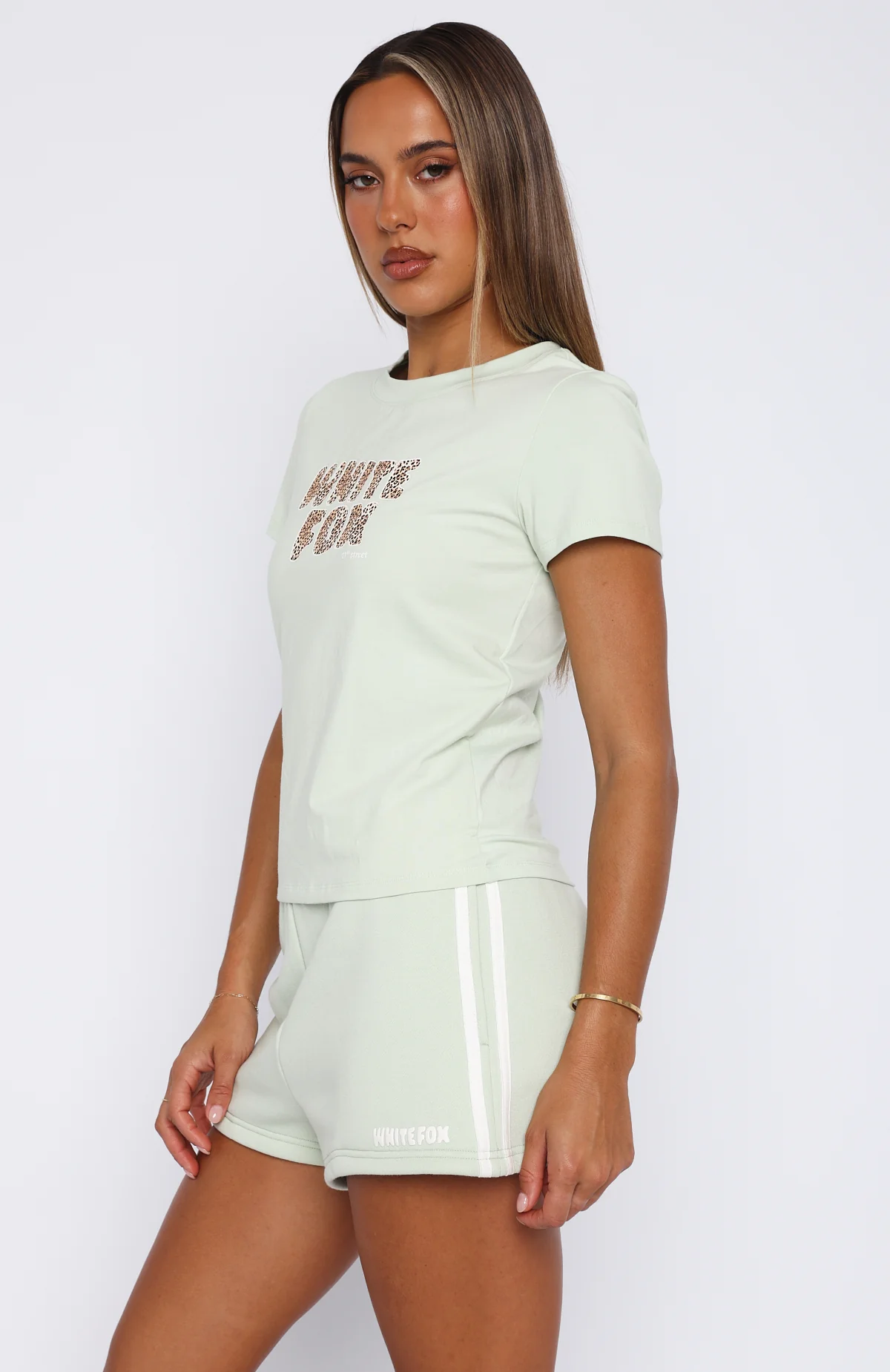 11th Street She's So Lucky Relaxed Baby Tee Iced Matcha