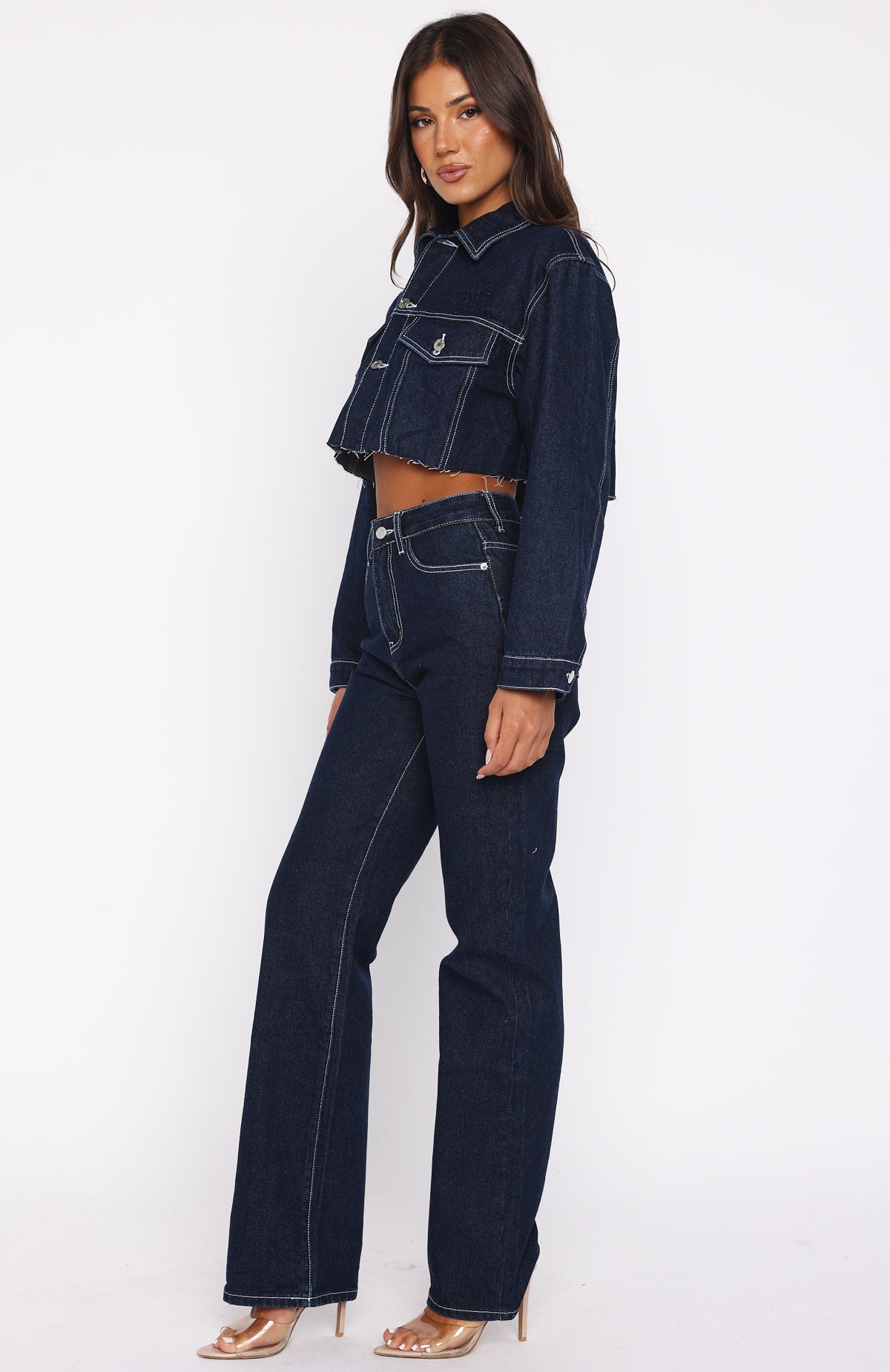 Something To Prove High Rise Straight Leg Jeans Dark Indigo