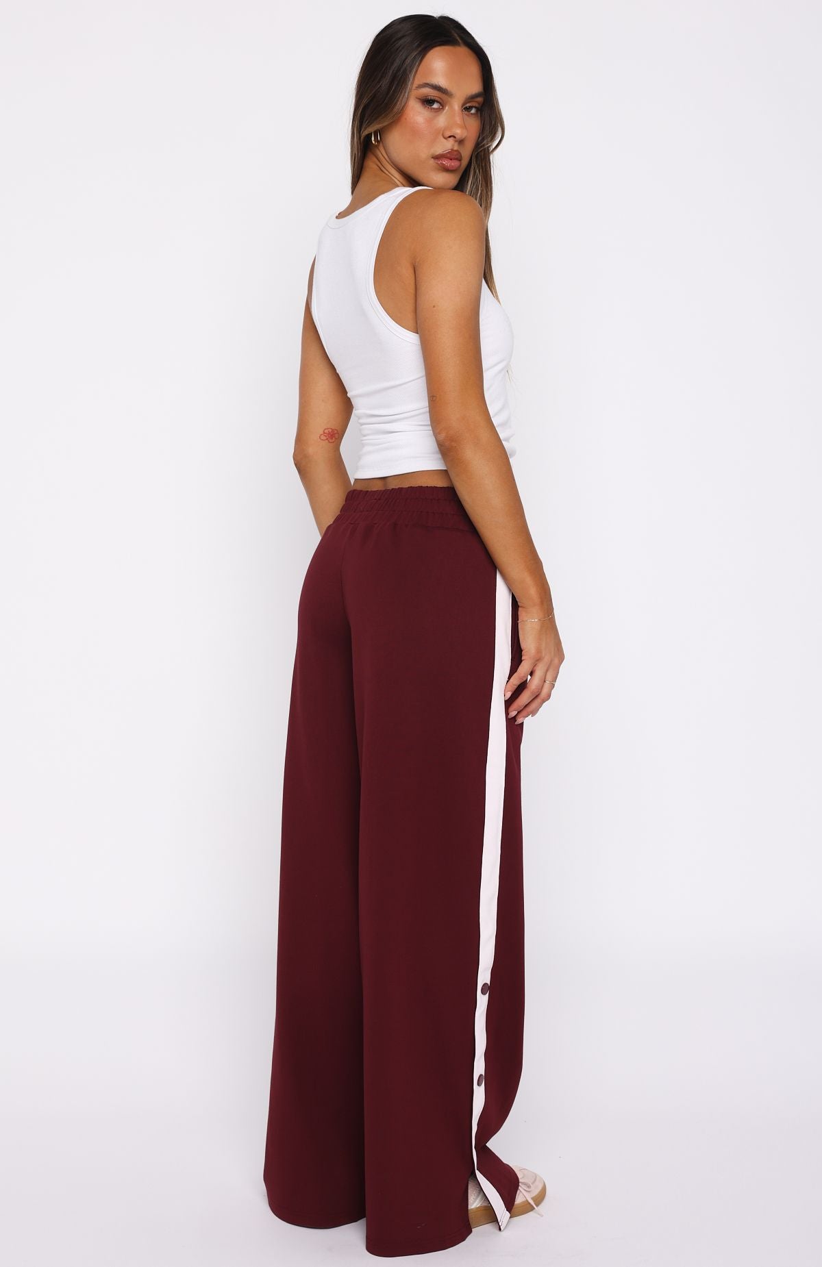Our Bridges Burned Wide Leg Pants Burgundy