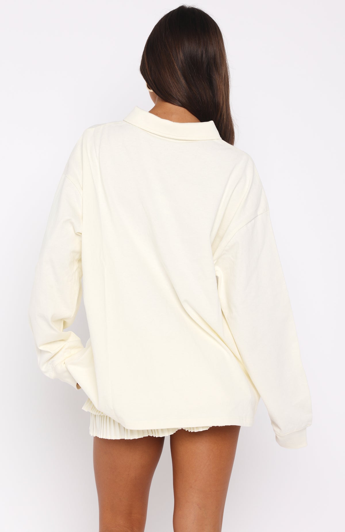 Let's Get Lost Oversized Long Sleeve Jersey Cream