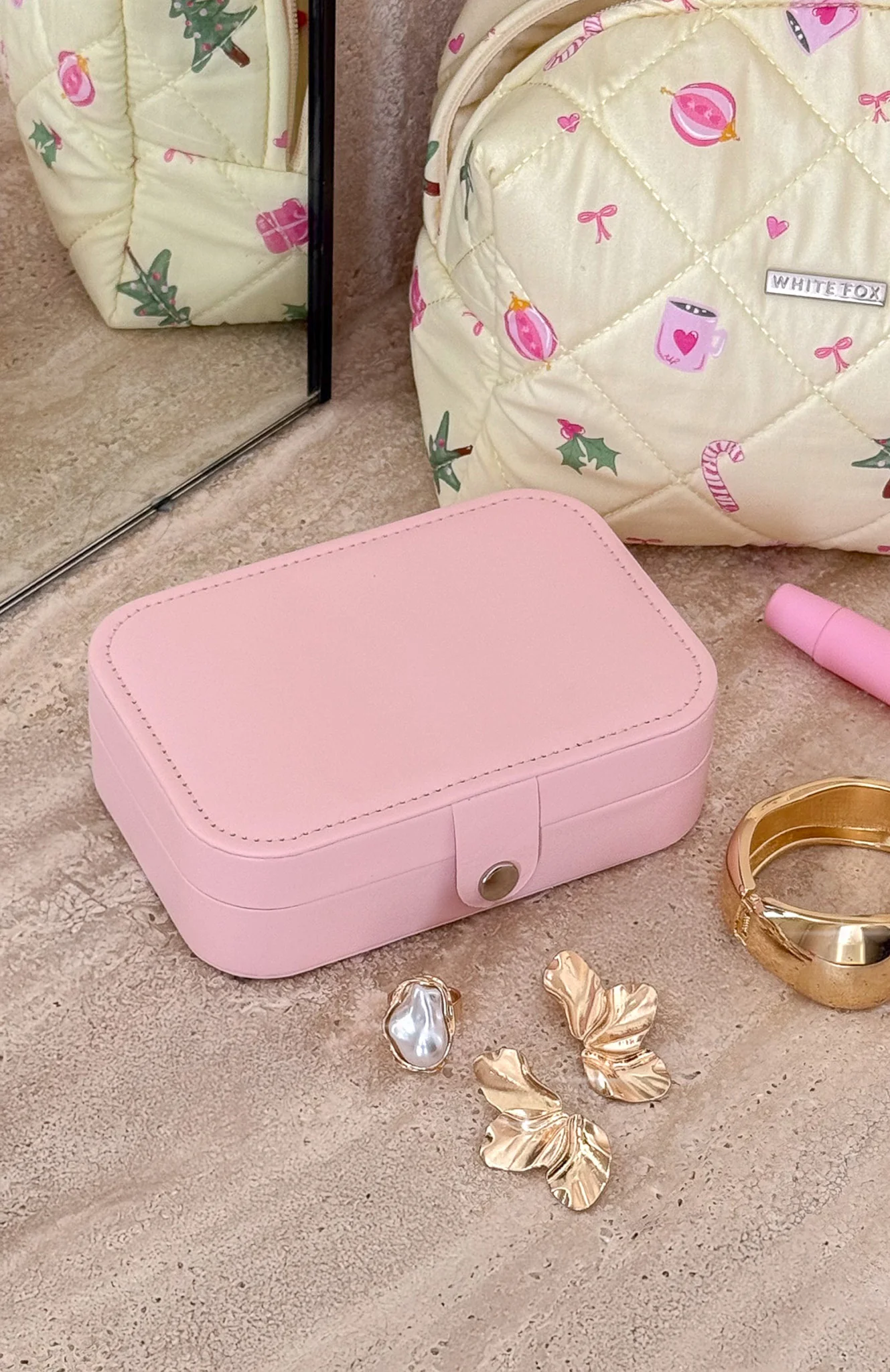 Nylah Jewellery Case Baby Pink
