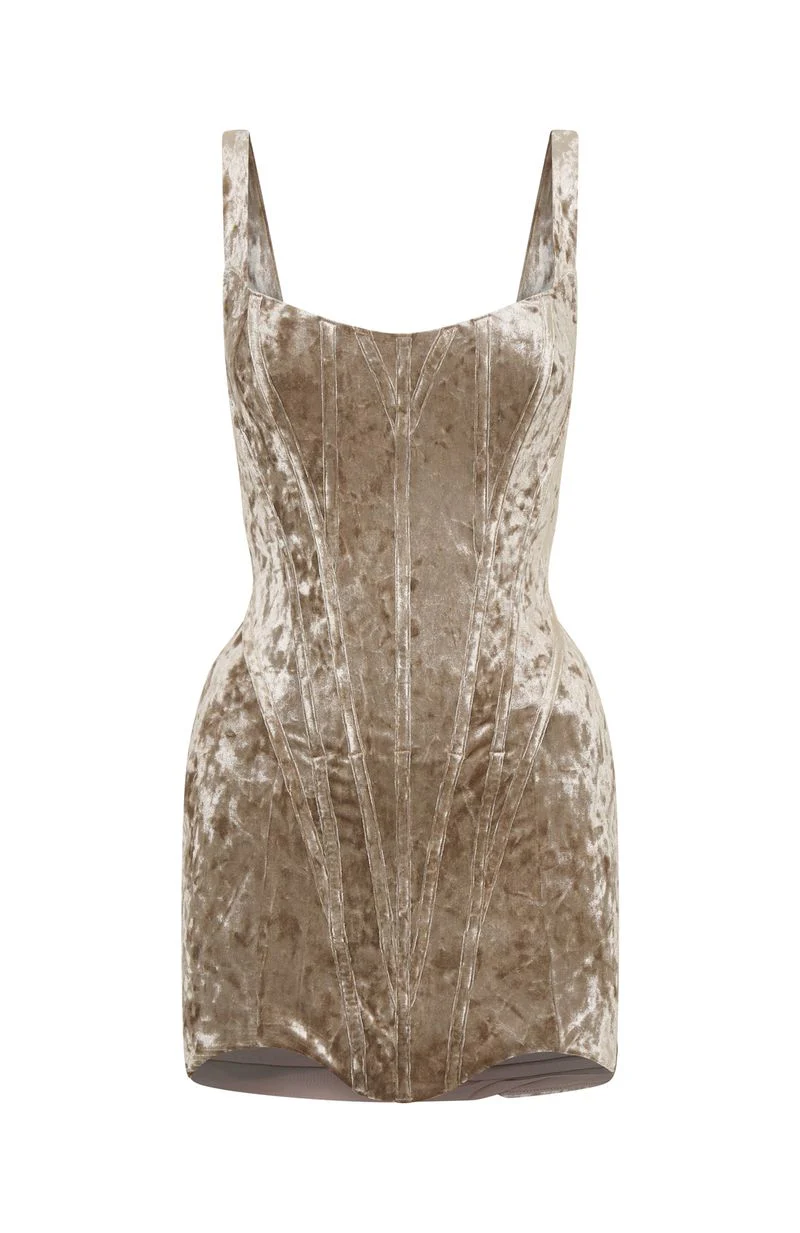 Magnetic Fire Mini Dress Champagne