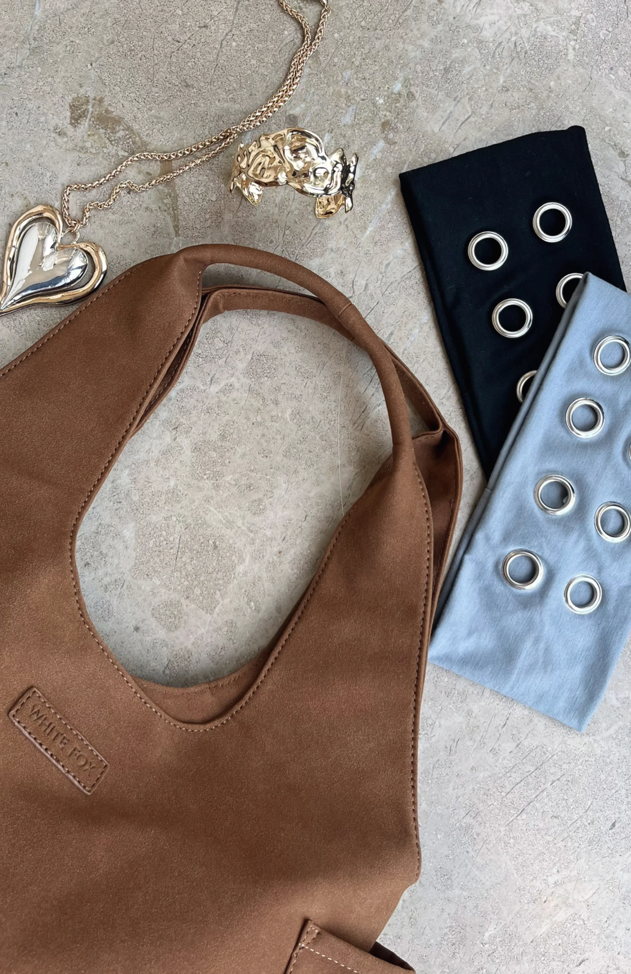 Cariane Shoulder Bag Camel Faux Suede