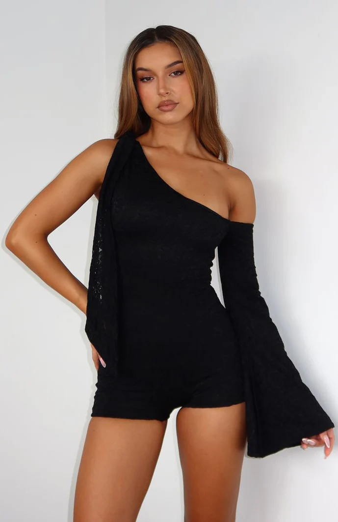 Lovers Delight Lace Playsuit Black
