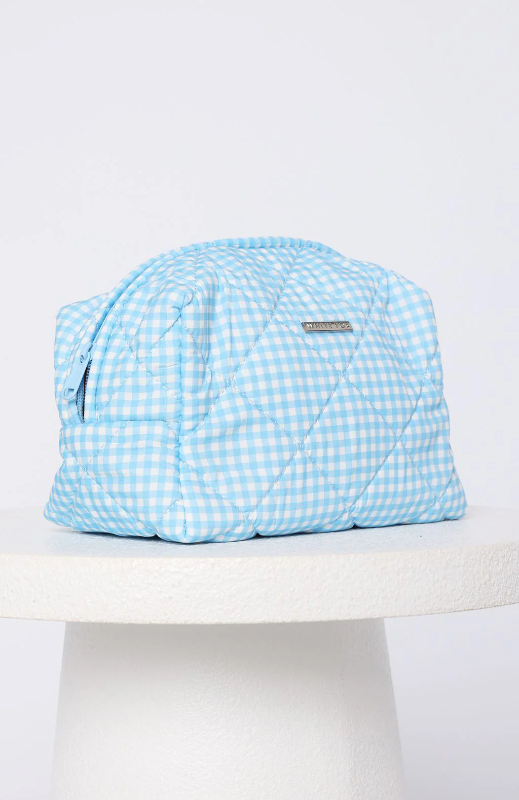 Getting Ready Cosmetic Bag Blue Gingham