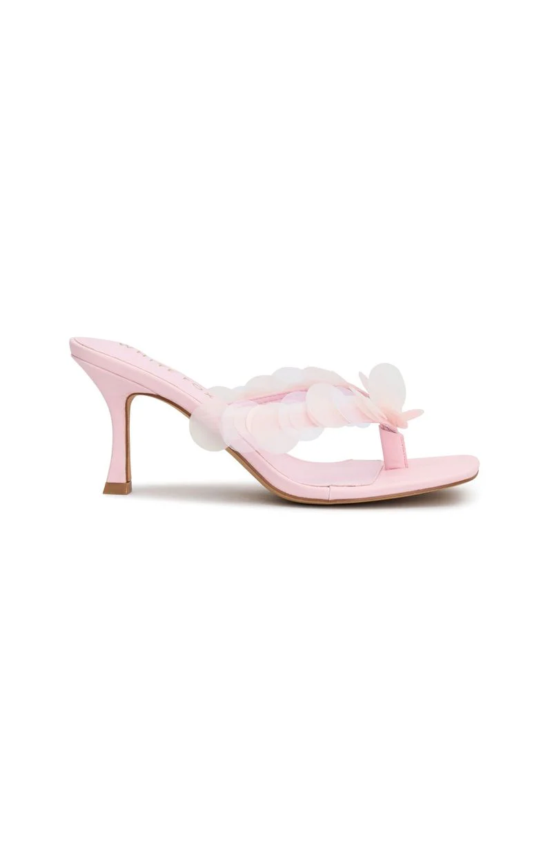 Imogen Sequin Mules Baby Pink
