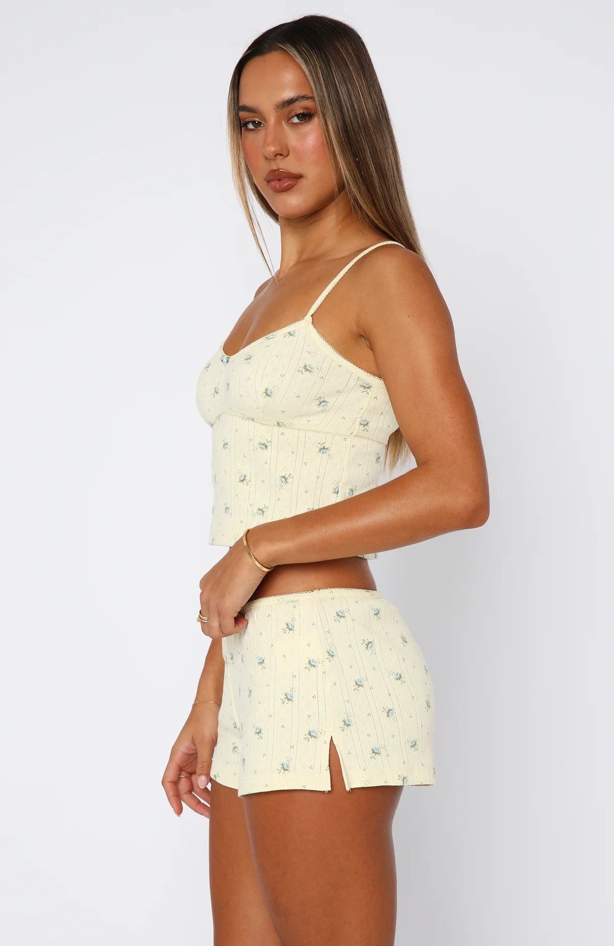 Snuggle Season Pyjama Top Lemon Floral