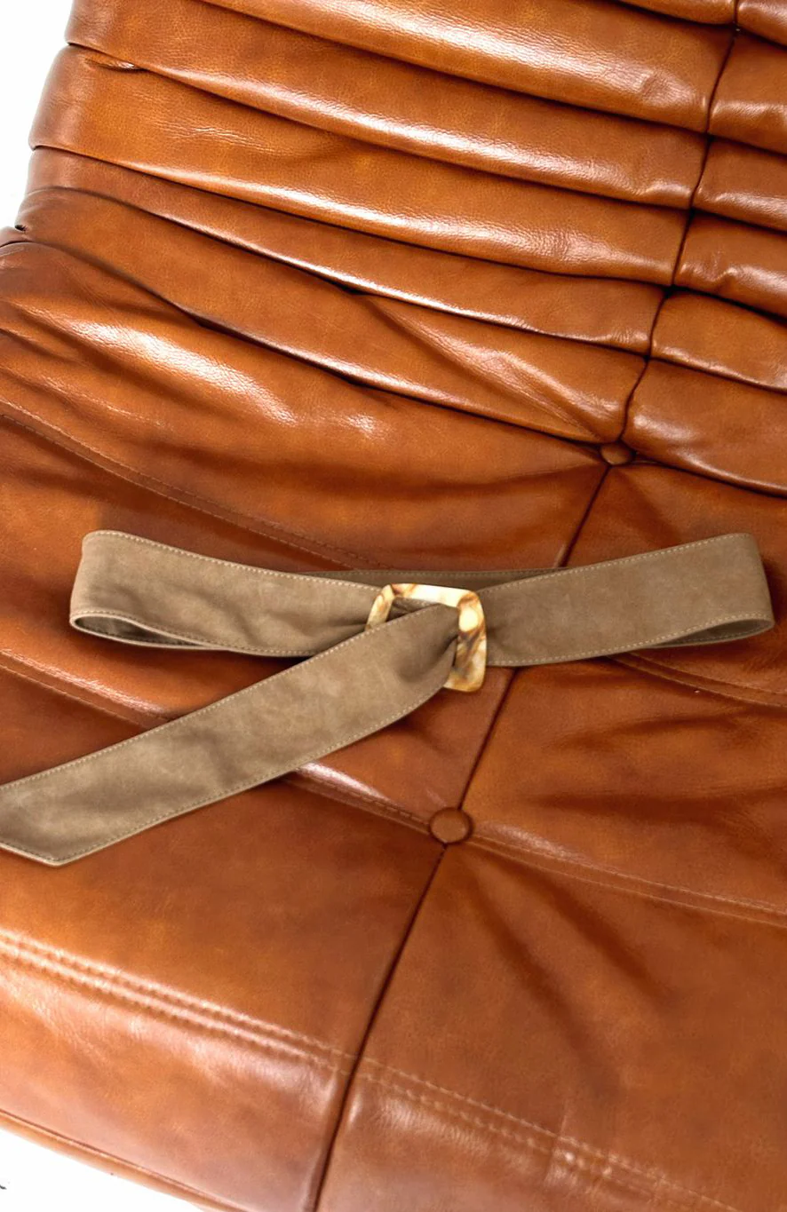 August Belt Tan Faux Suede