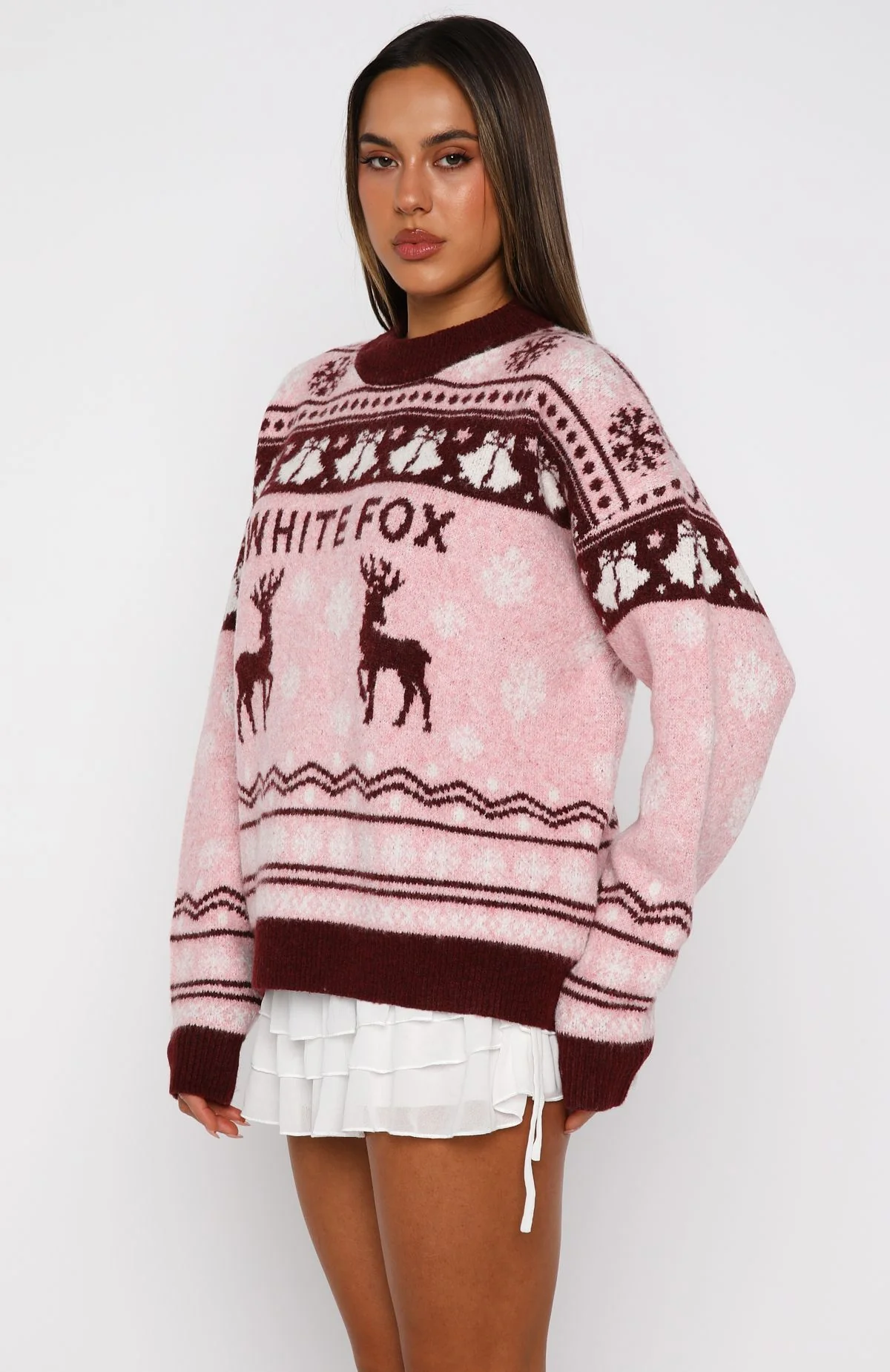Arctic Fire Knit Sweater Crimson Twist