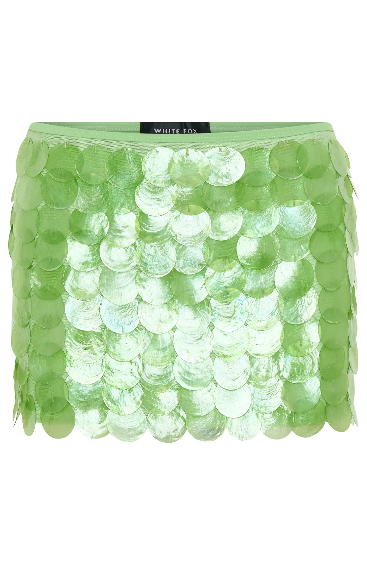 Forgiven Aura Shell Mini Skirt Lime