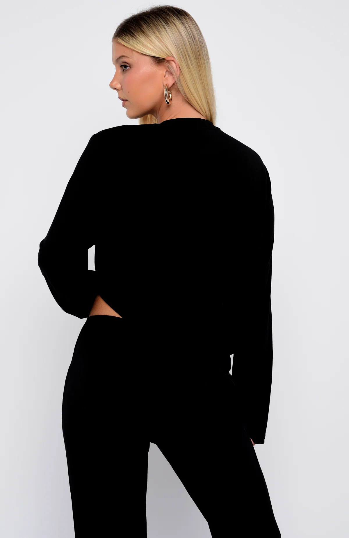 Slow Life Long Sleeve Pyjama Top Black