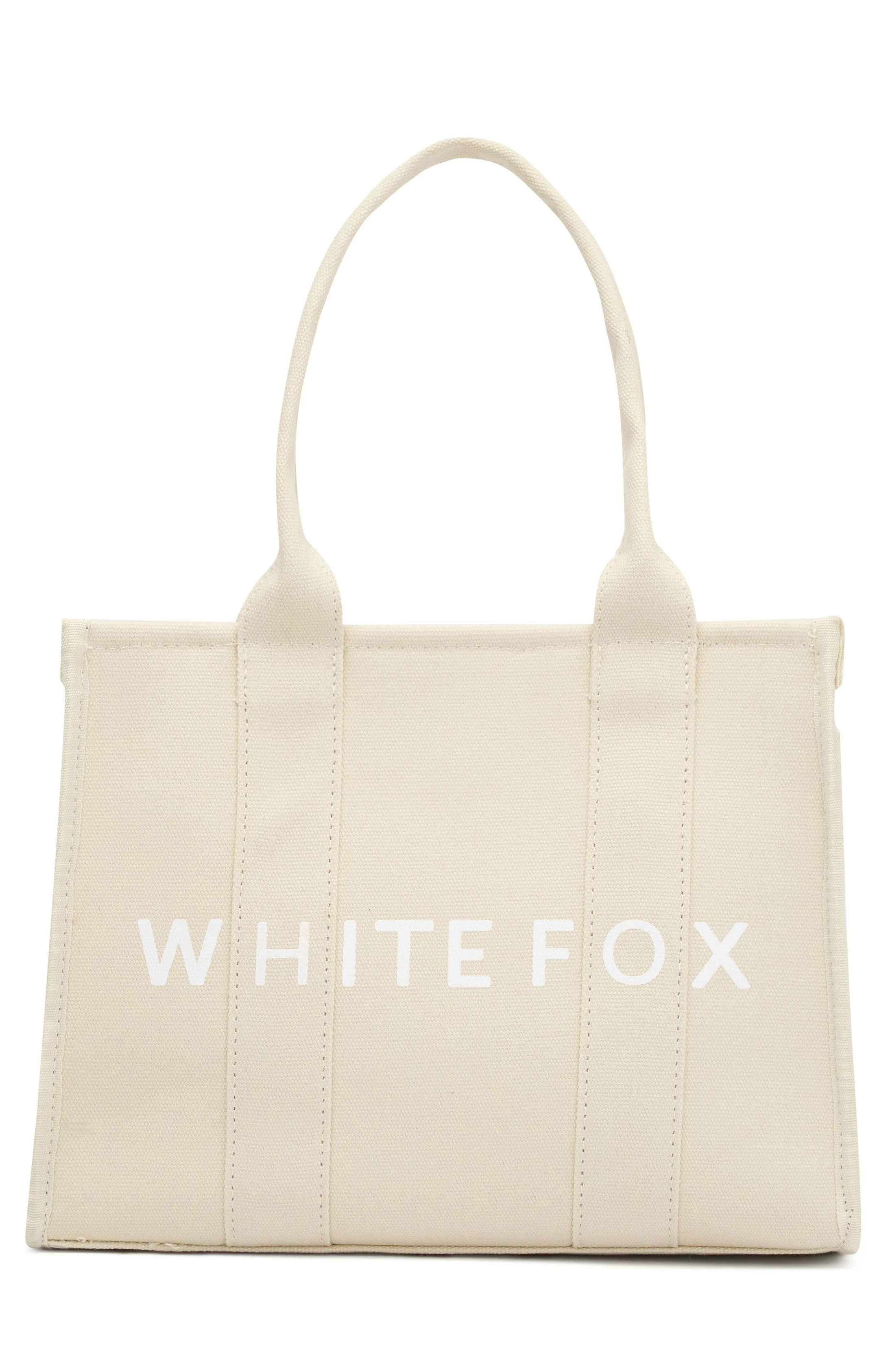 White Fox Mini Tote Bag Beige