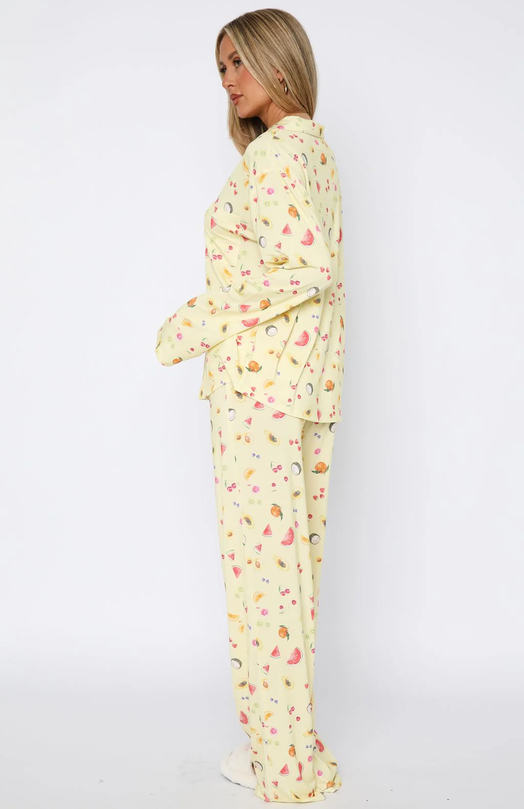 Pillow Talk Printed Long Sleeve Pyjama Set Fruit Salad