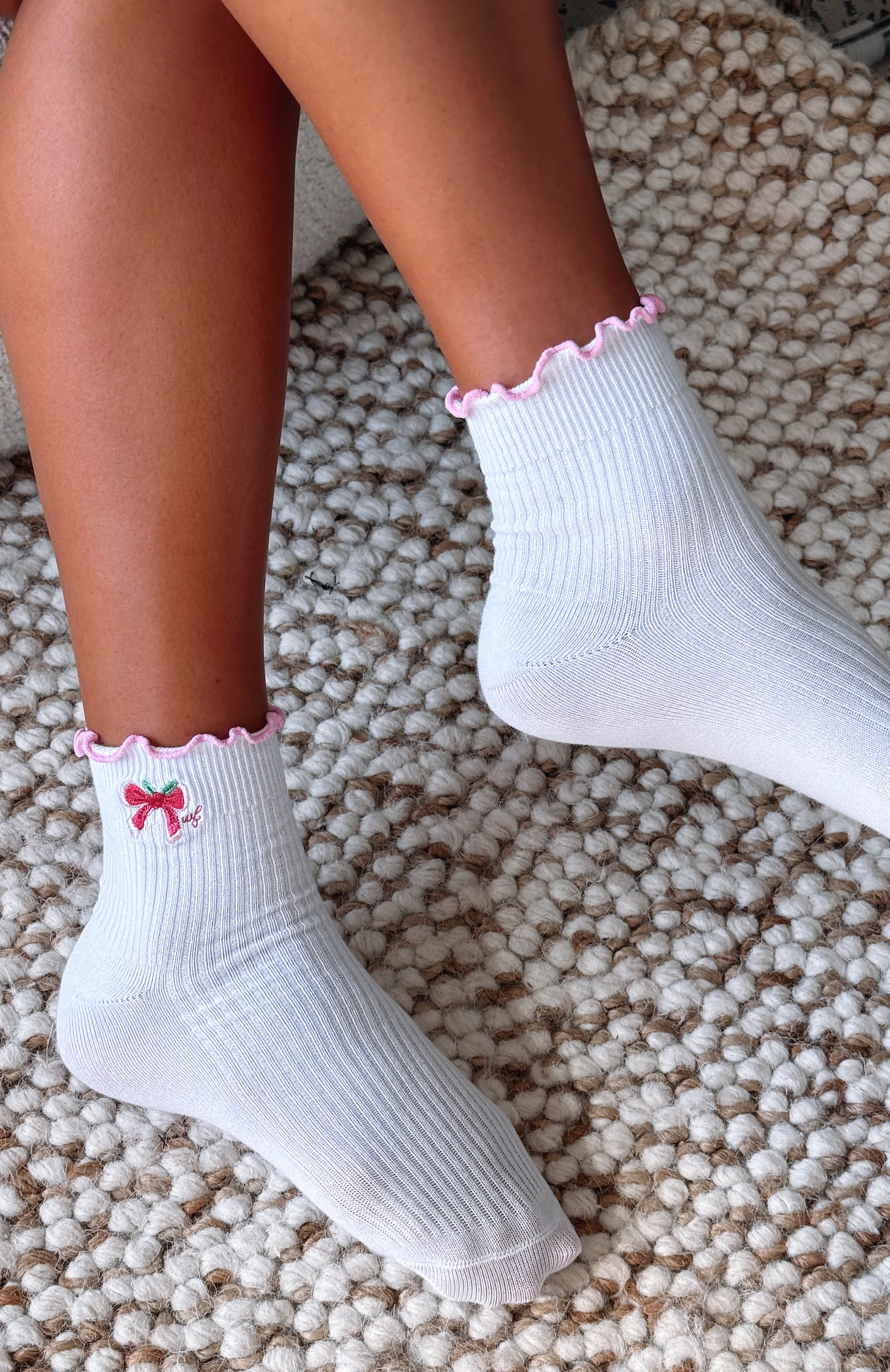 Festive Socks 2 Pack White