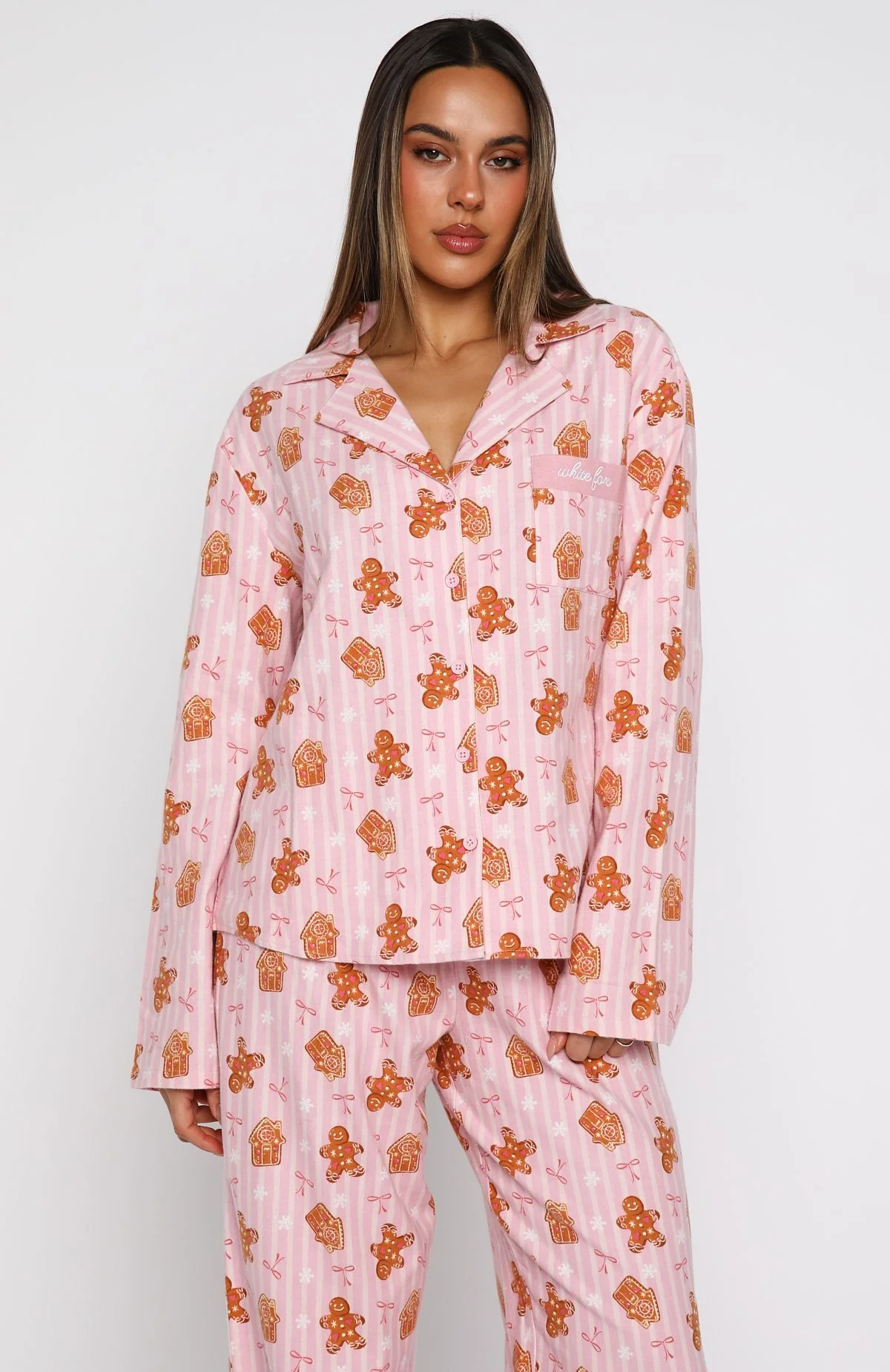 Dreamland Long Sleeve Pyjama Set Gingerbread Twist