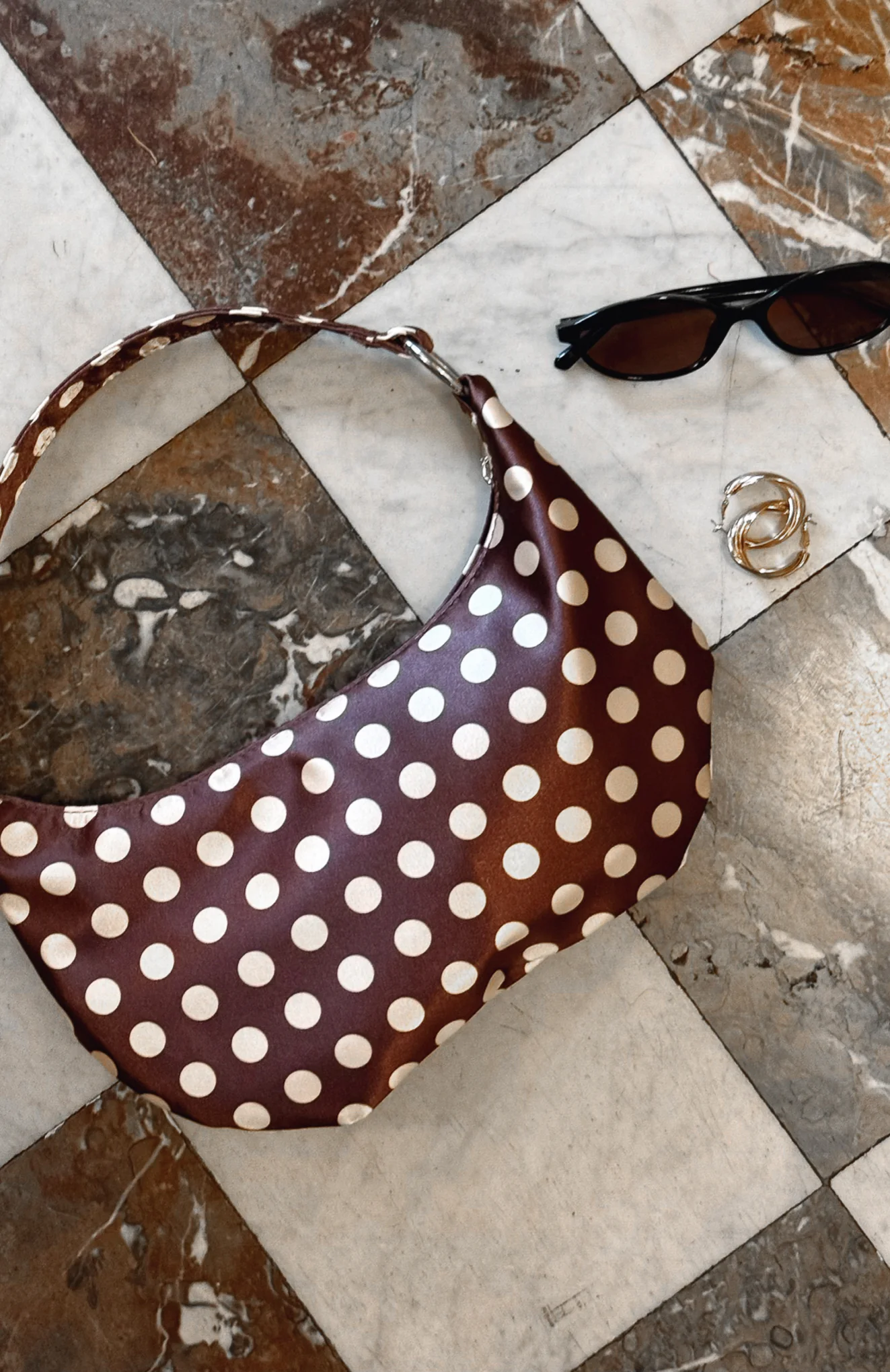 Aydin Shoulder Bag Chocolate Polka Dot