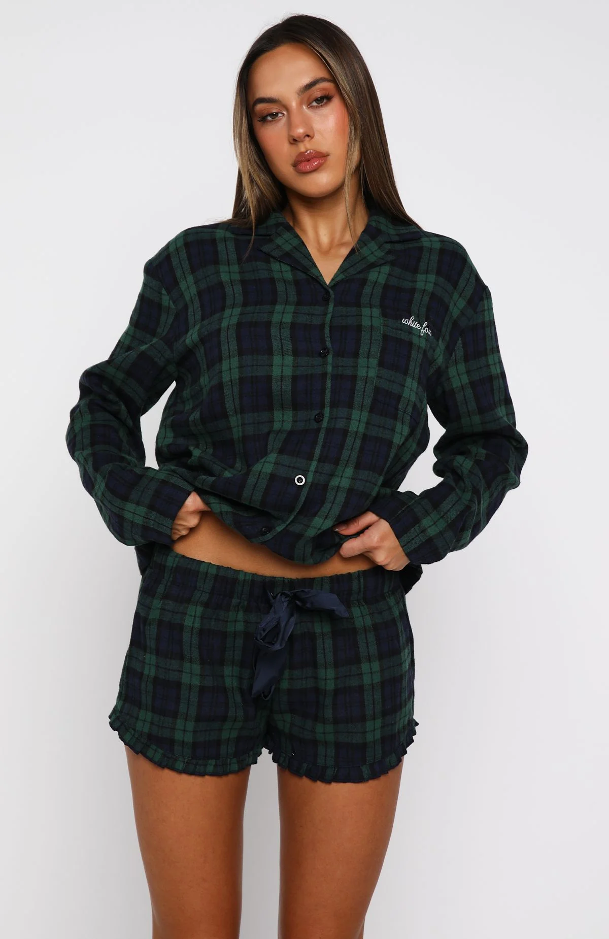 That Time Of Year Pyjama Shorts Green/Navy