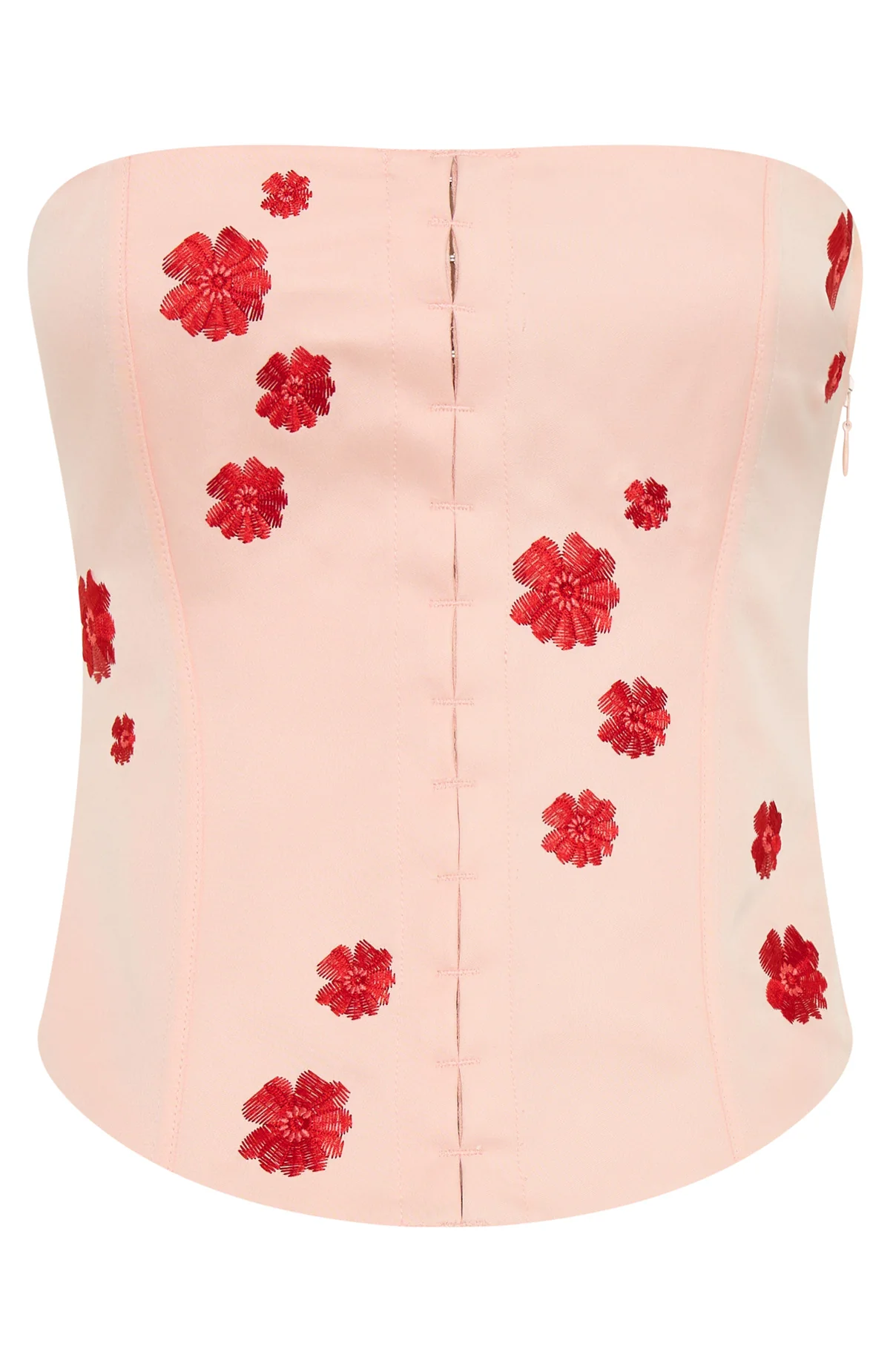 Beyond Me Strapless Embroidered Bustier Pink