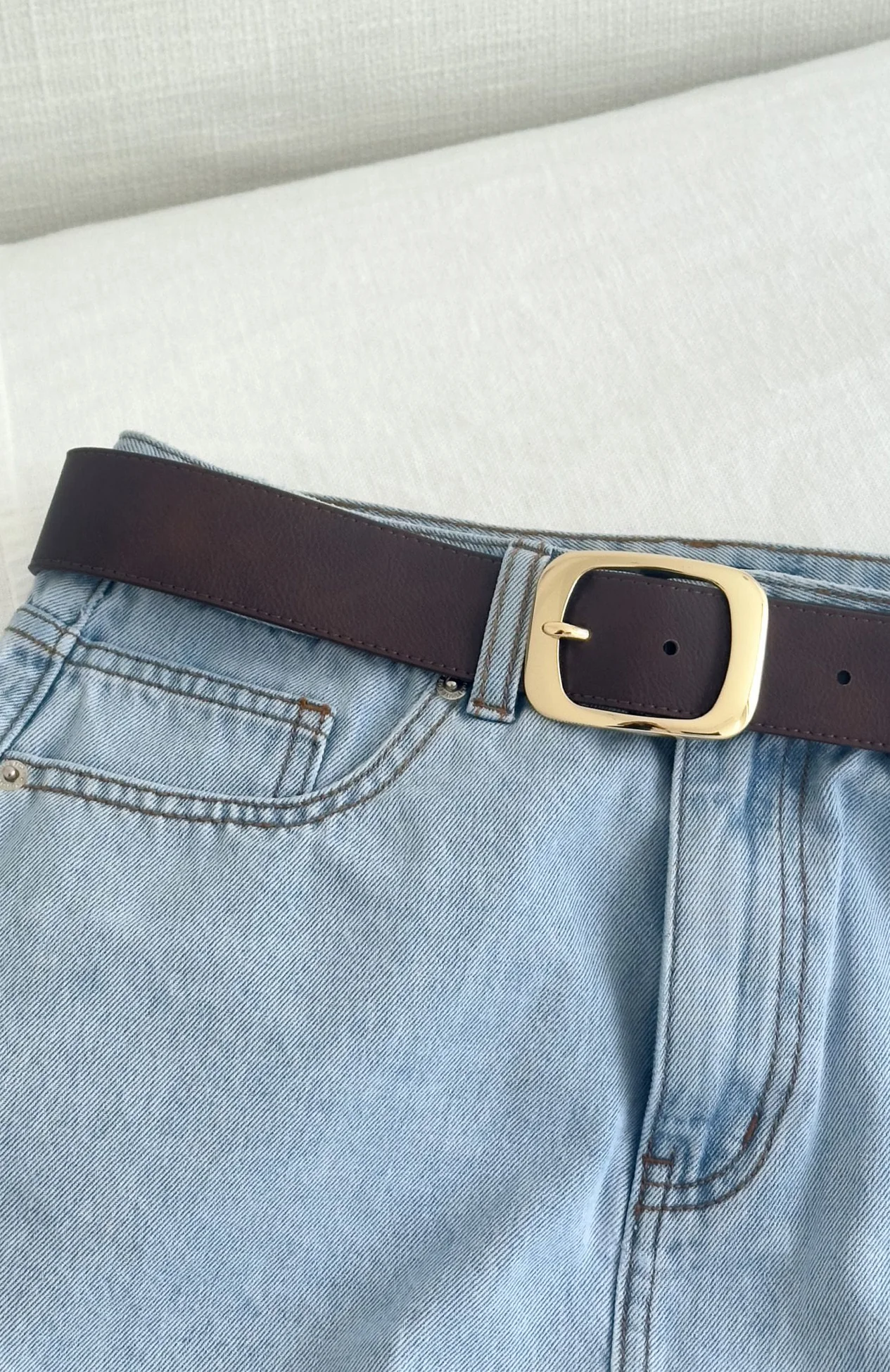 Reed Belt Chocolate/Gold