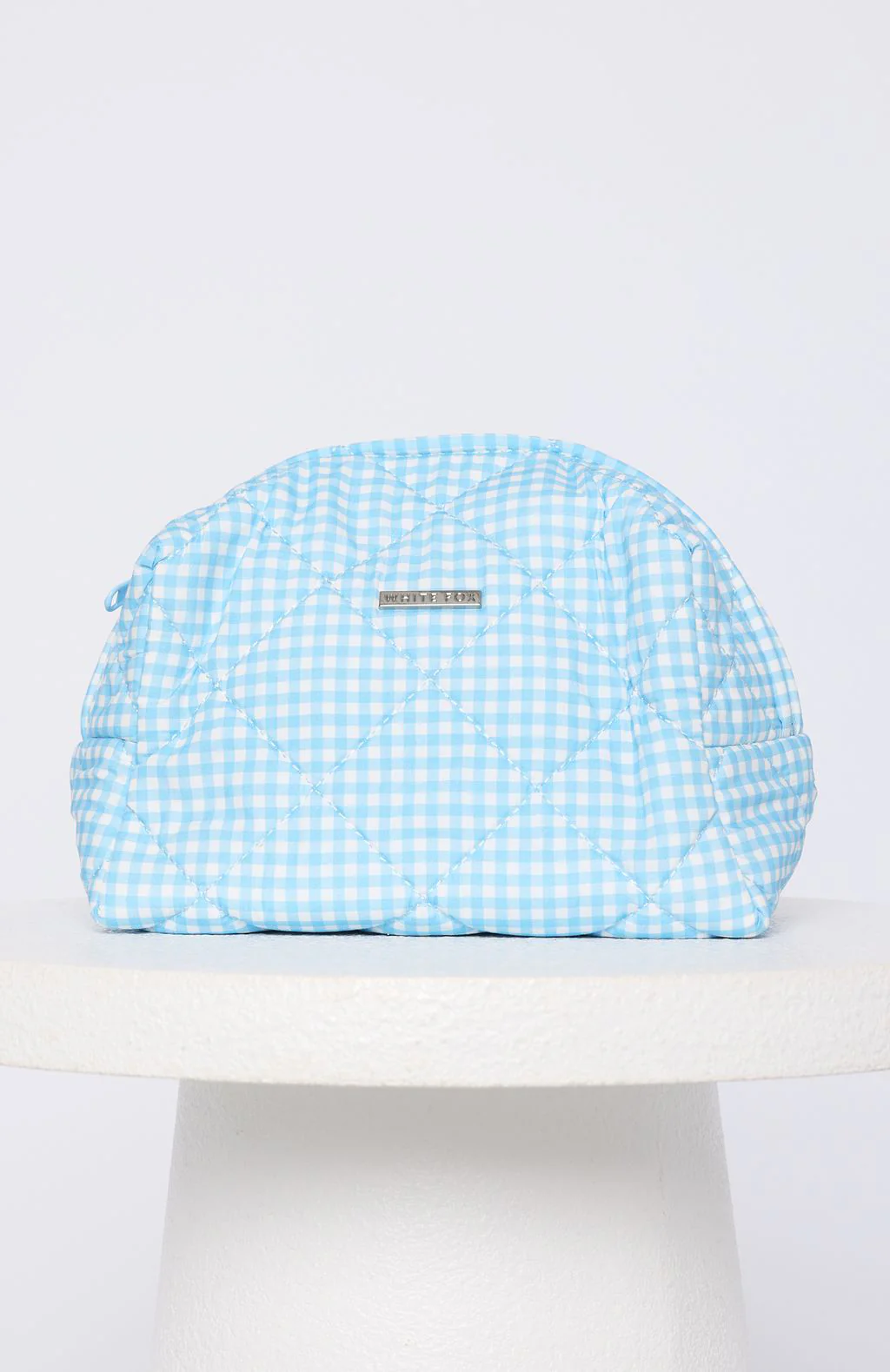 Getting Ready Cosmetic Bag Blue Gingham