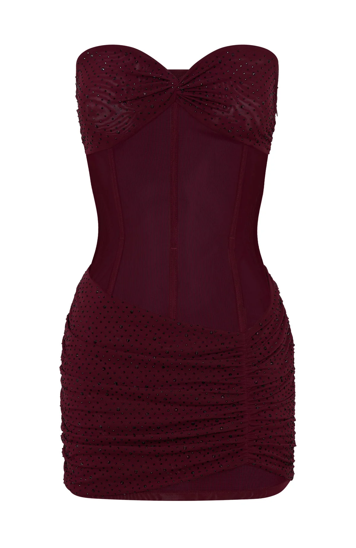 Can't Compare Embellished Mini Dress Burgundy
