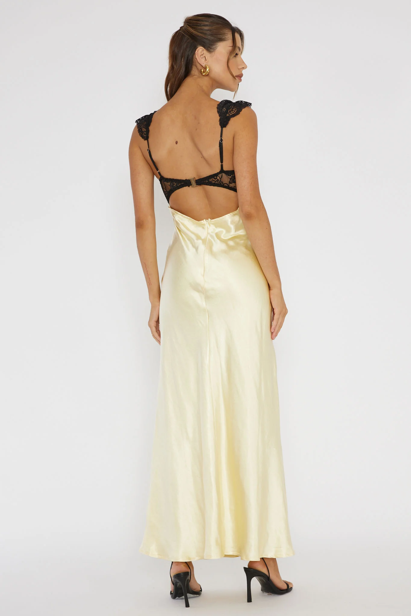 Claribel Lace Bust Maxi Dress Lemon