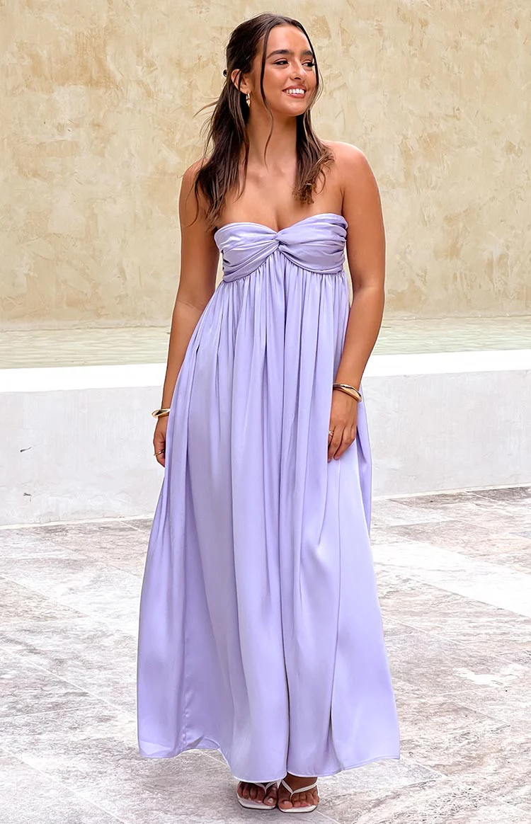 Maiana Lilac Strapless Maxi Dress