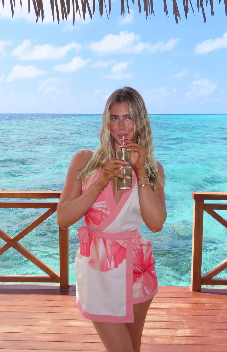 Lainey White Floral Print Mini Dress