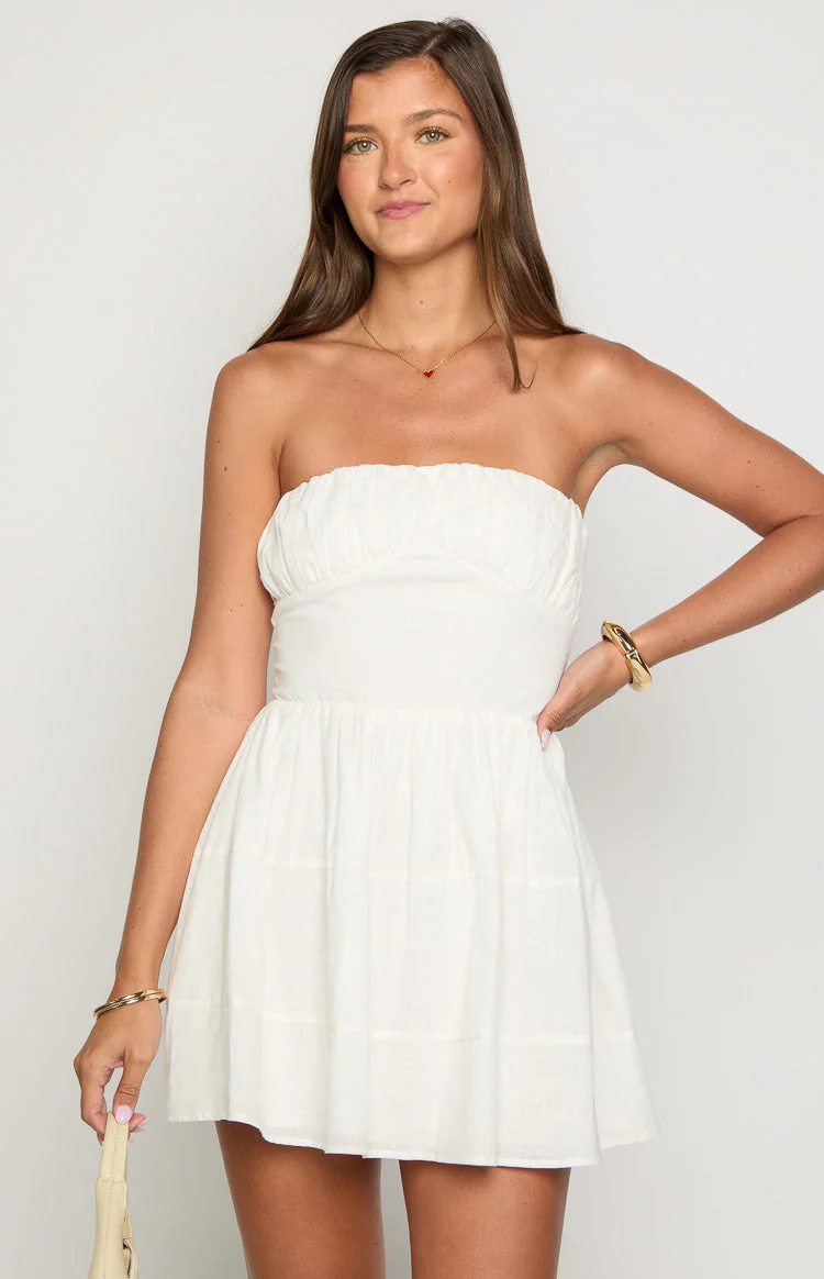 Sinai White Strapless Mini Dress