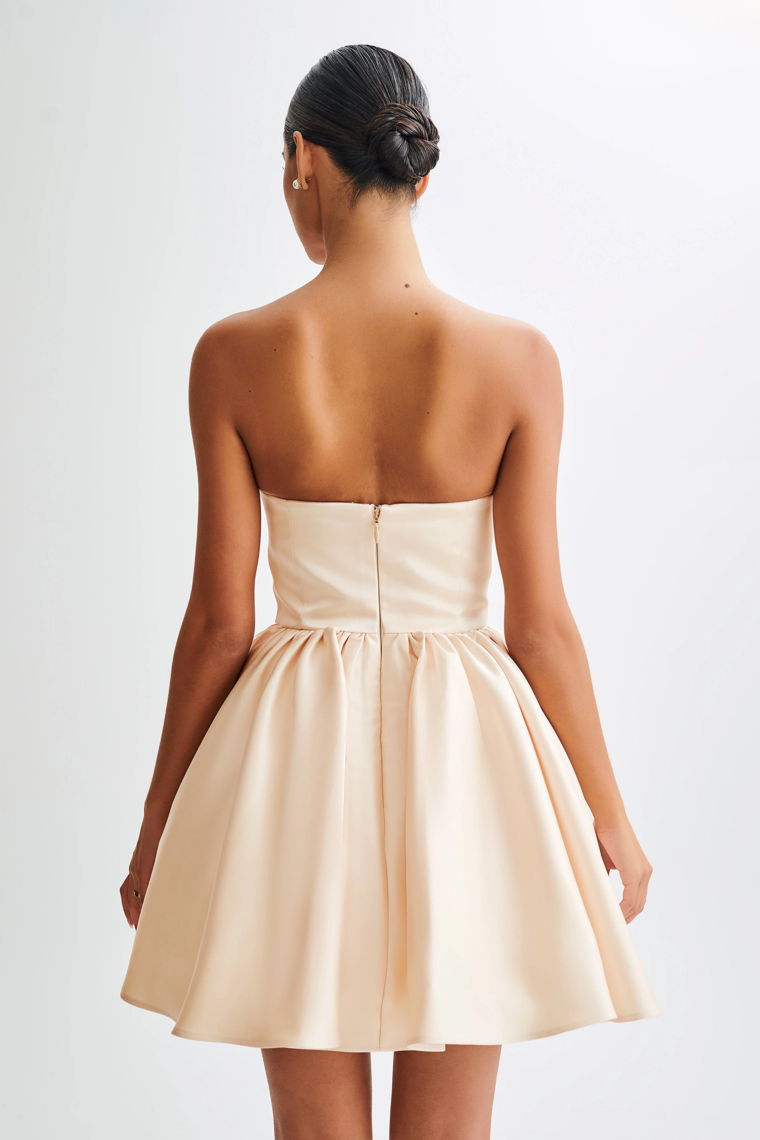 Hollie Structured Corset Mini Dress - Gold