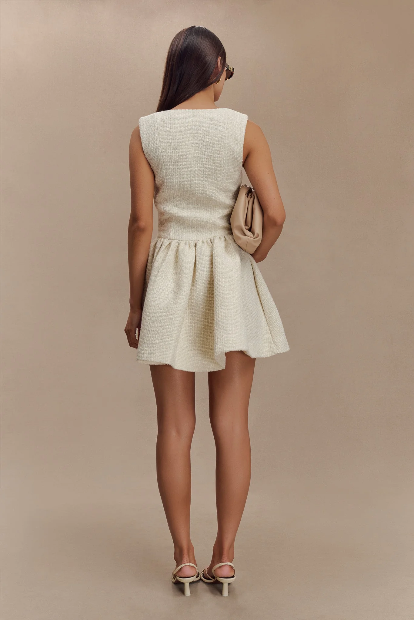 Jennifer Boucle Mini Dress - Ivory
