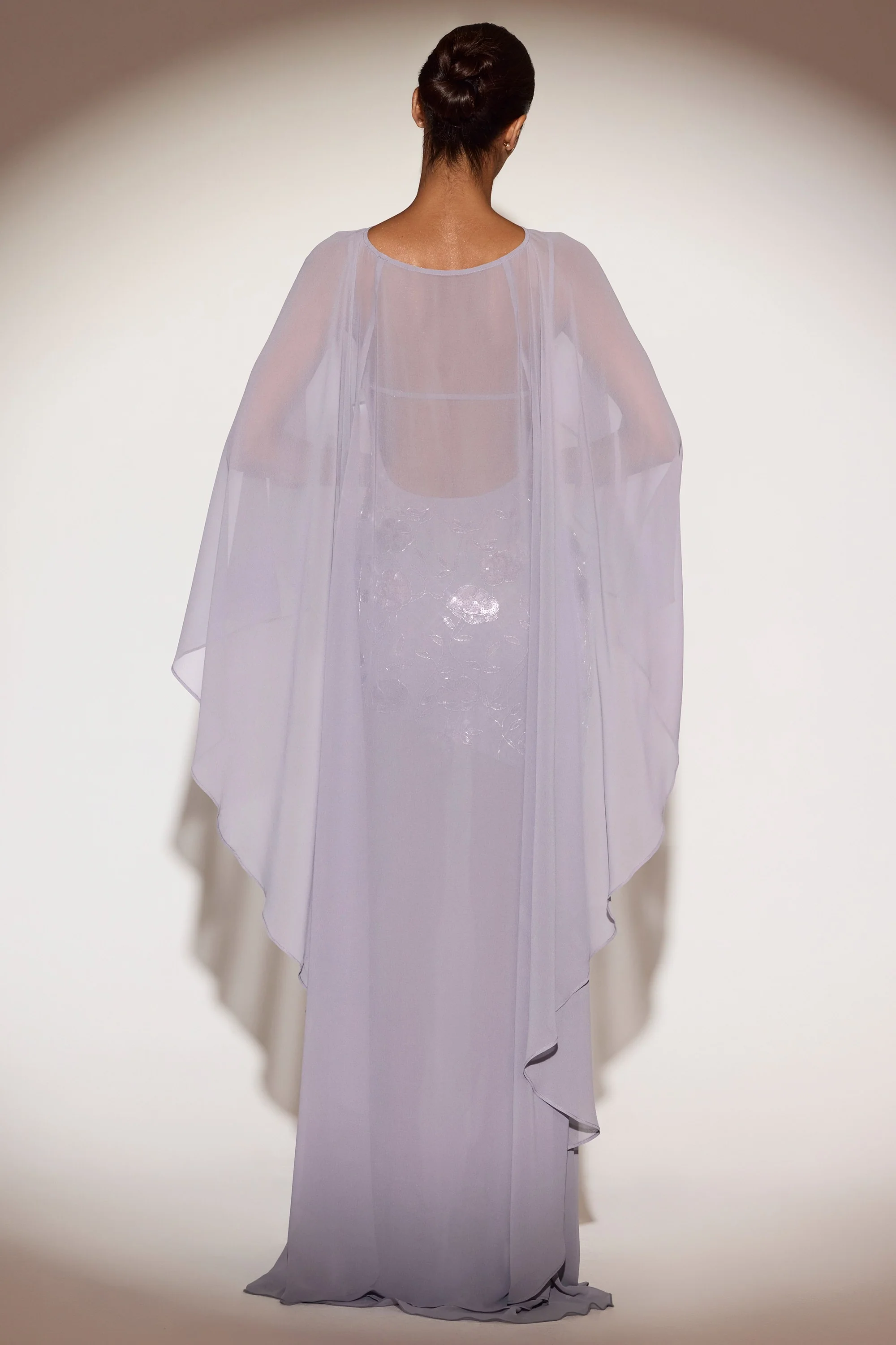 Chiffon Draped Cape in Lilac