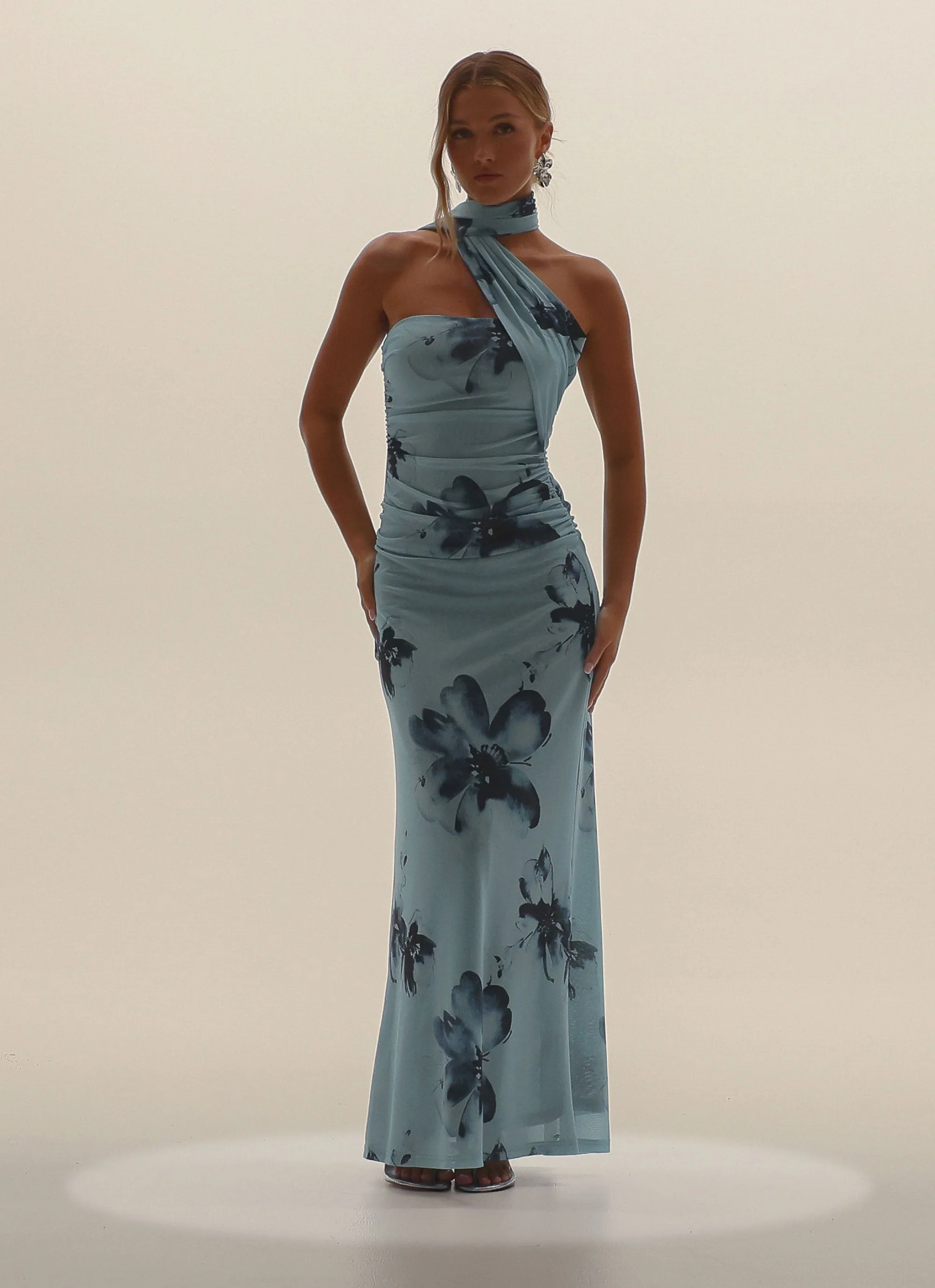 Songbird Maxi Dress - Blue Black Floral