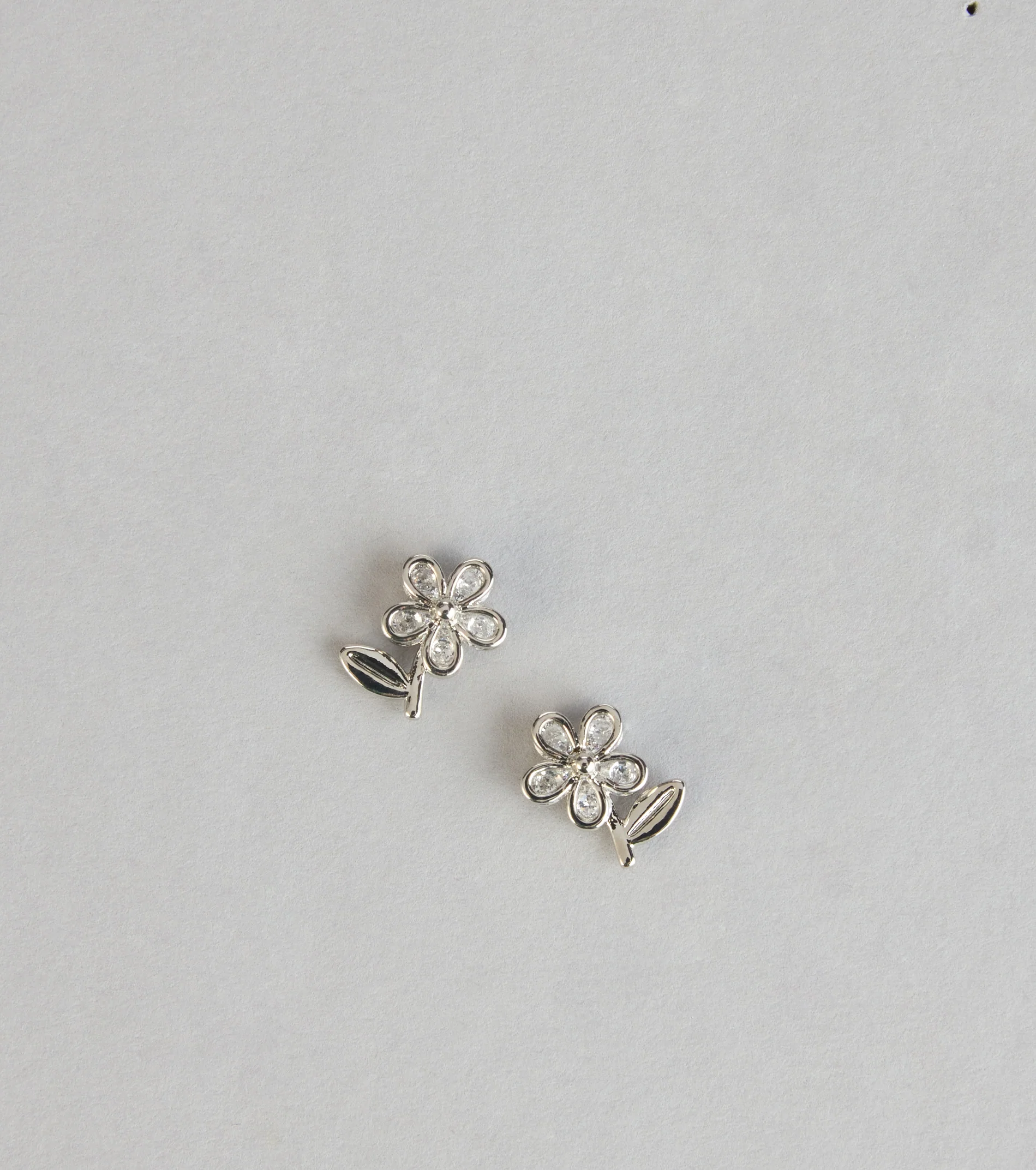Sweet Bloom Cubic Zirconia Flower Stud Earrings