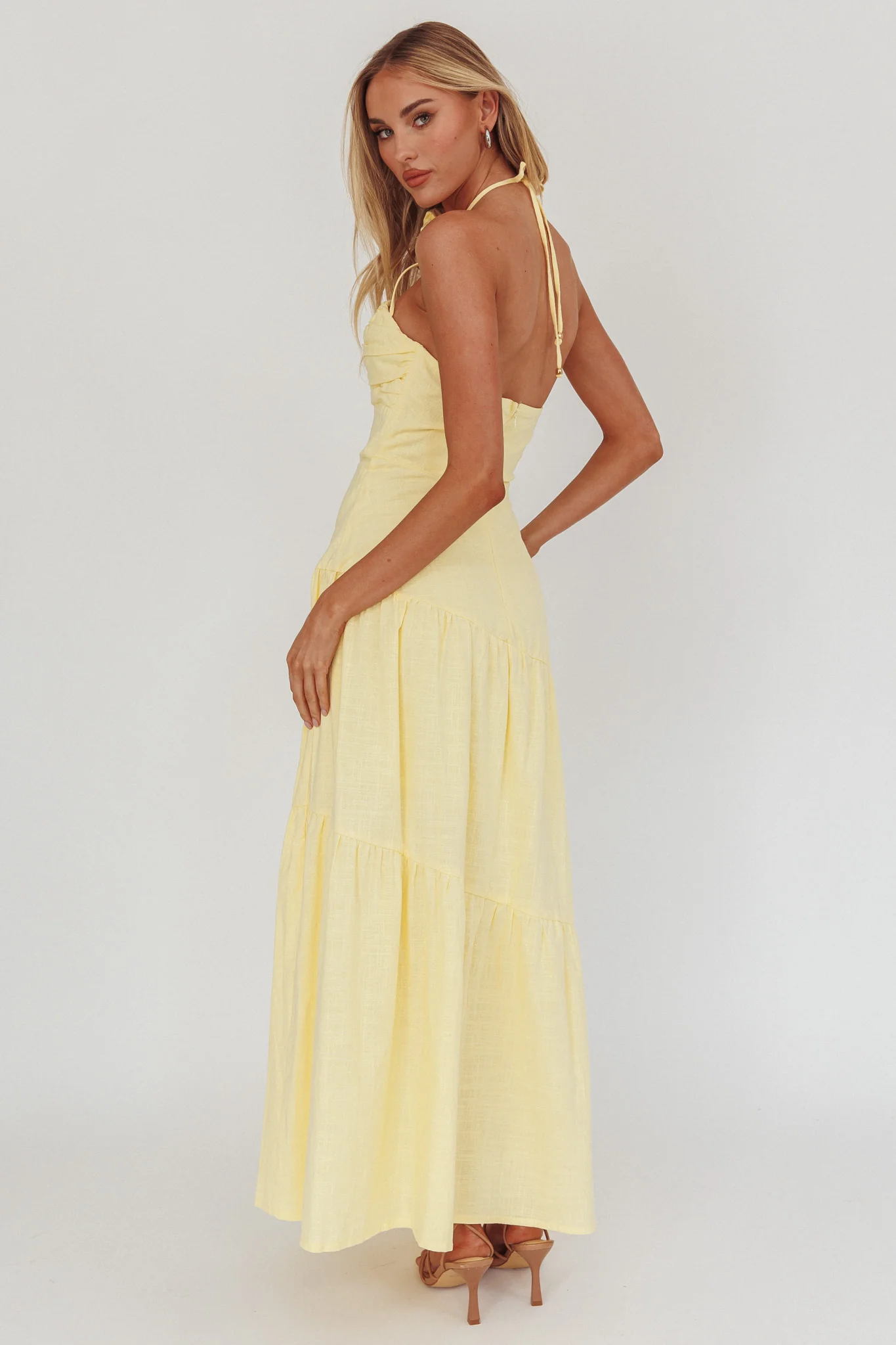 Bondi Rose Decoration Maxi Dress Lemon