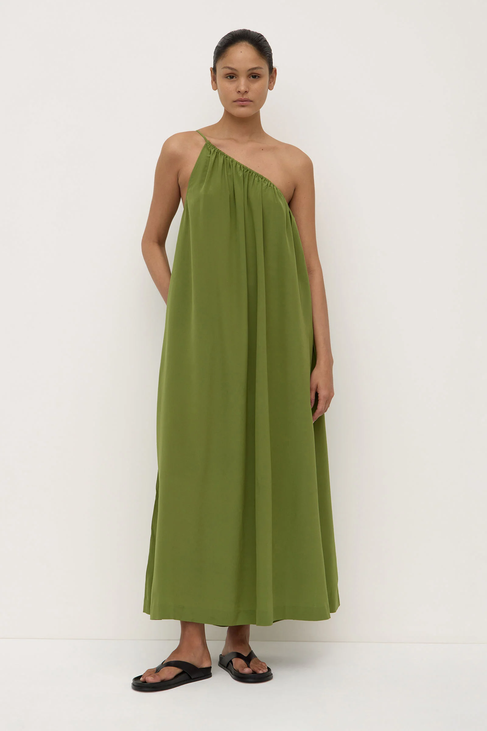 Mila Silk Asymmetrical Maxi Dress