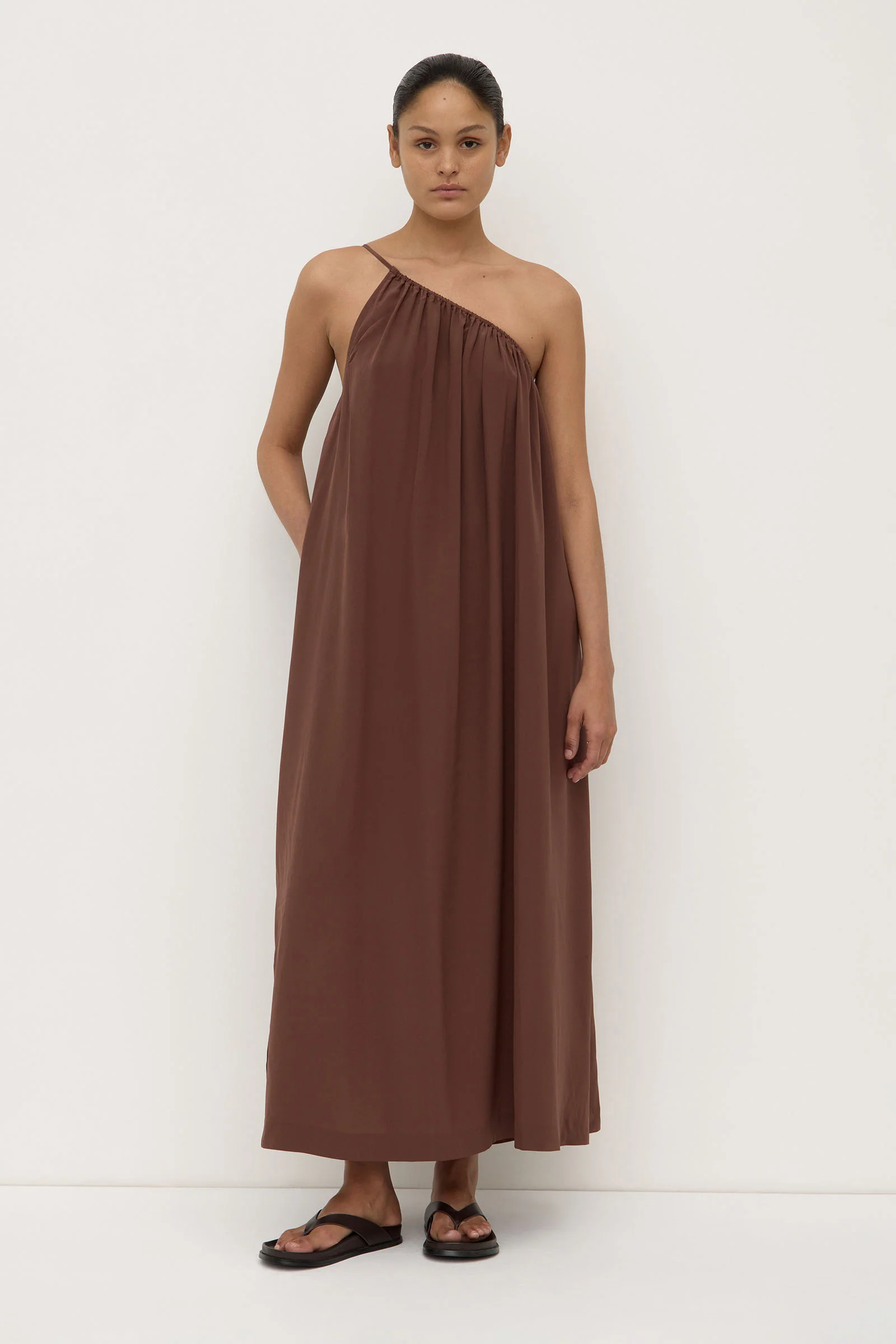 Mila Silk Asymmetrical Maxi Dress