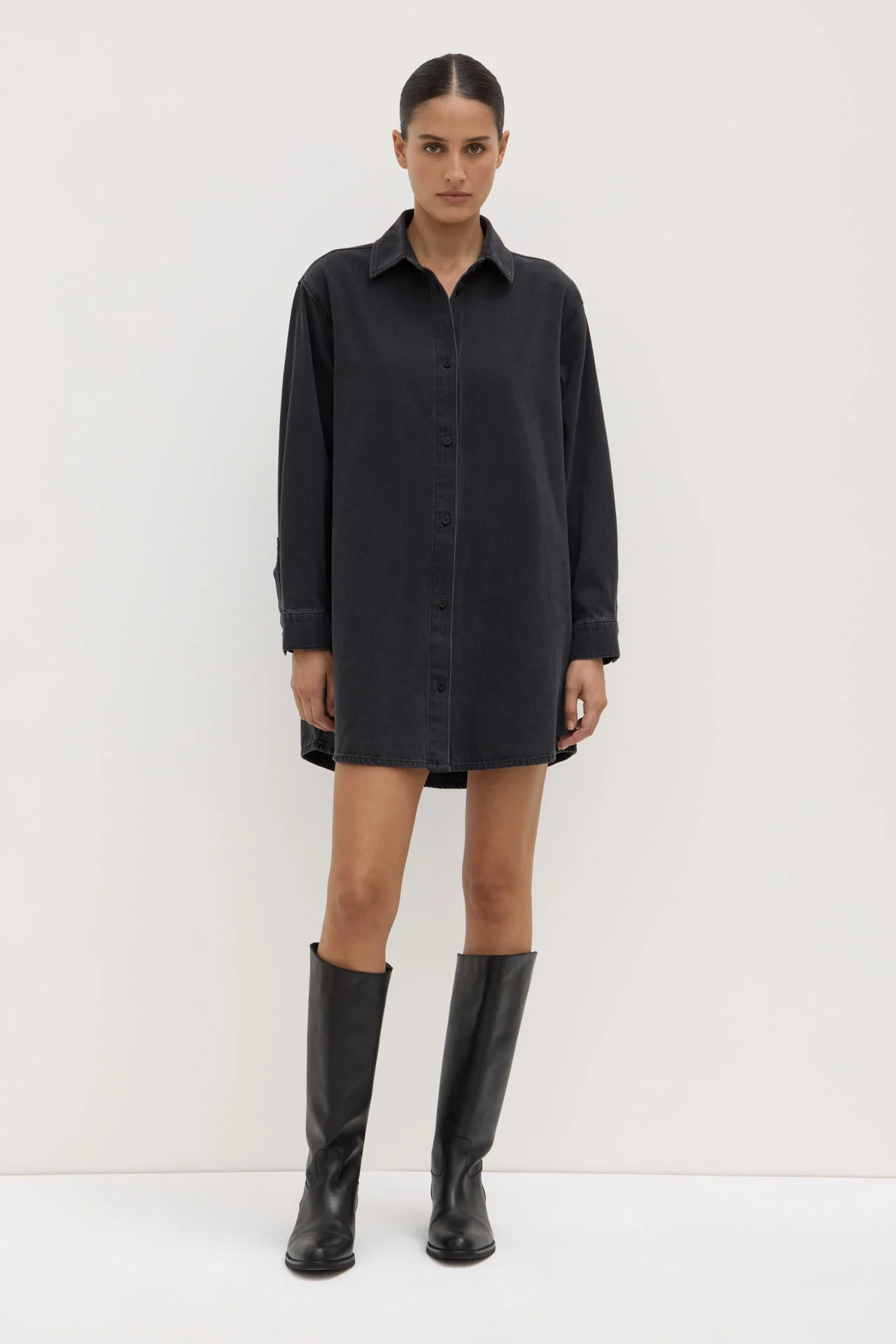 Athena Denim Shirt Dress