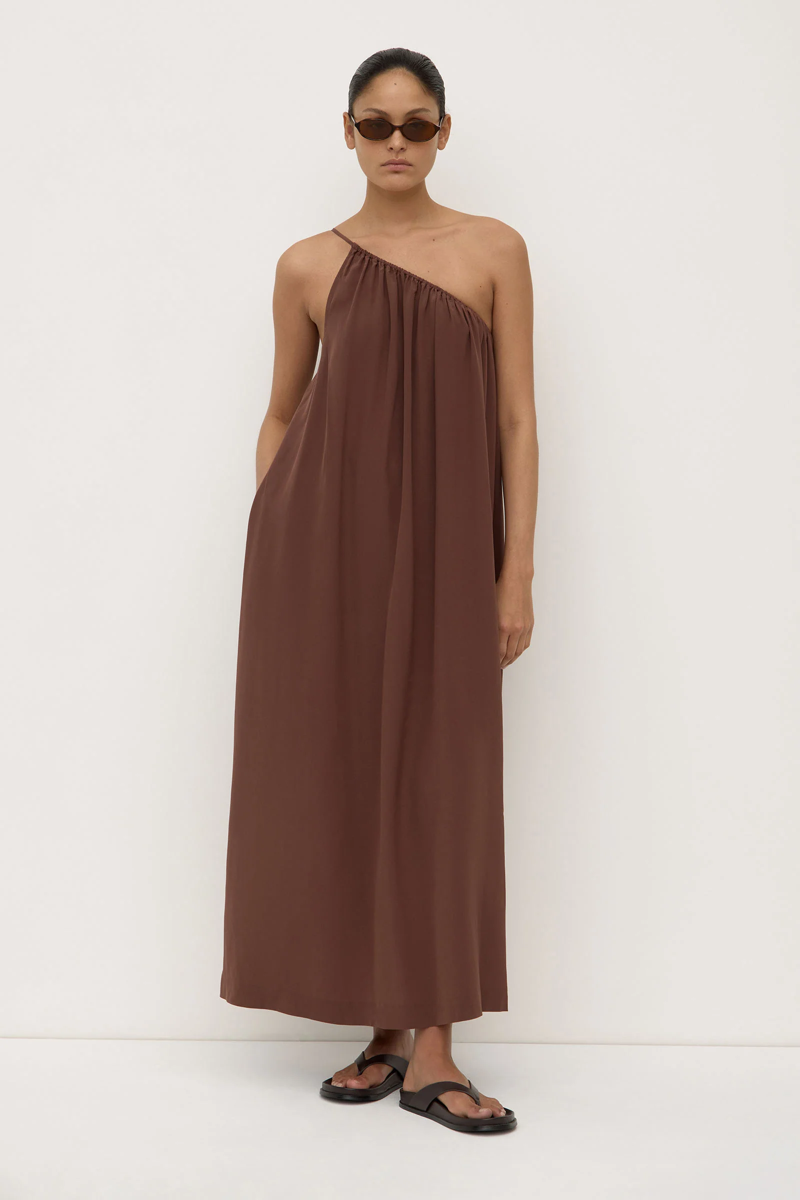 Mila Silk Asymmetrical Maxi Dress
