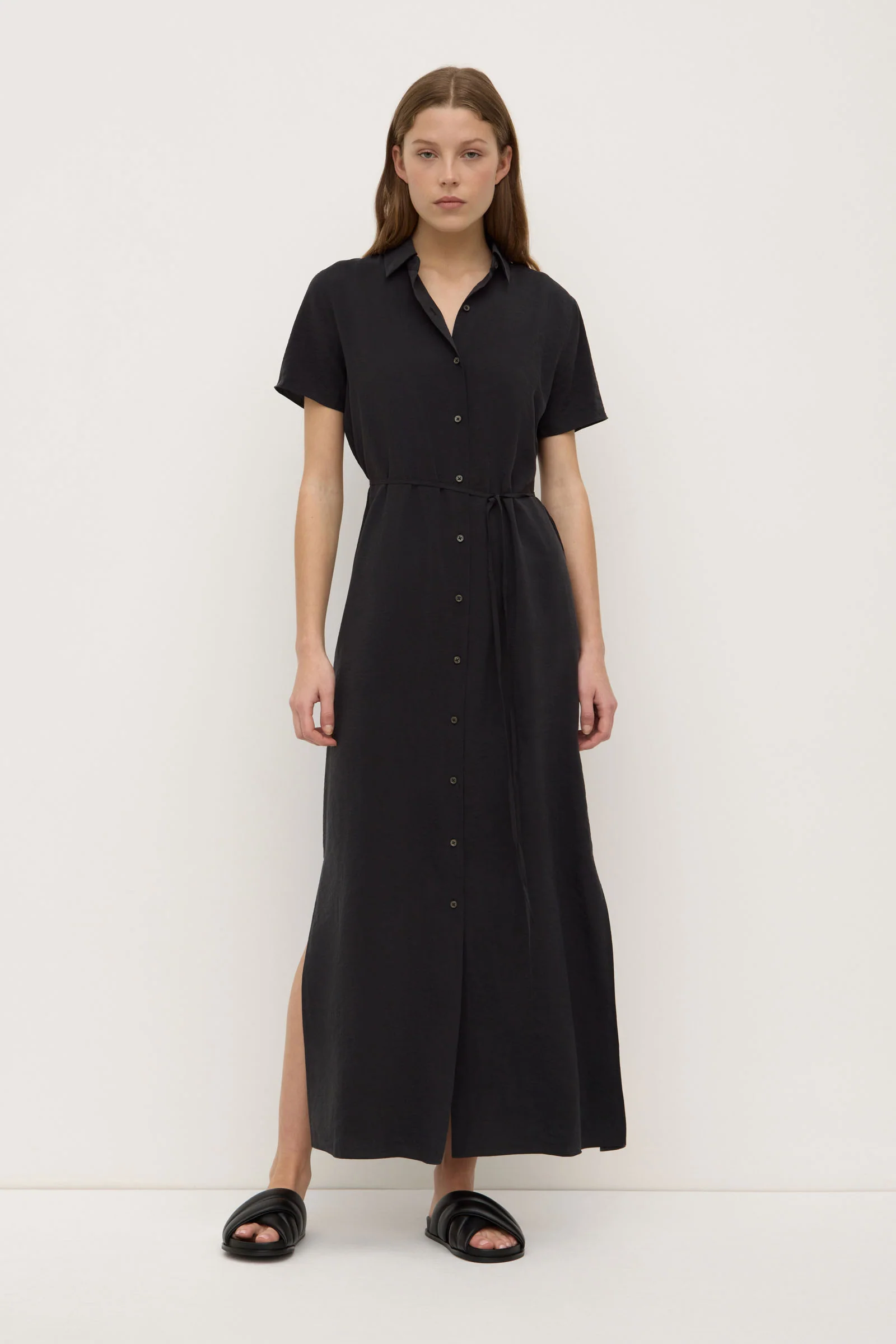 Heather Silk Blend Shirt Dress