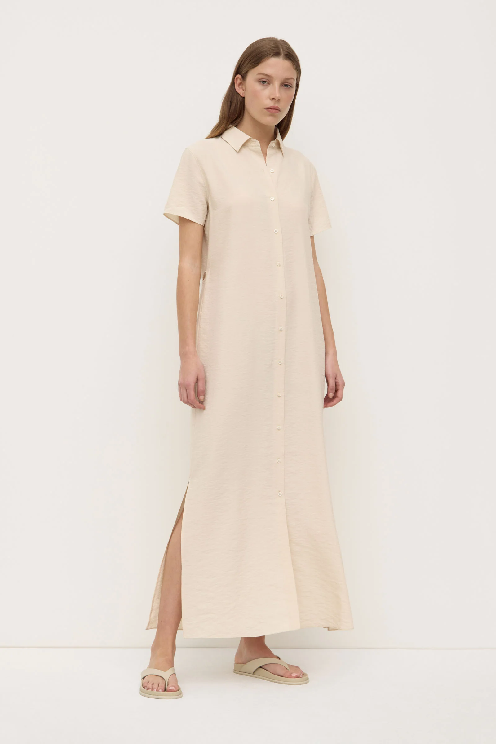 Heather Silk Blend Shirt Dress