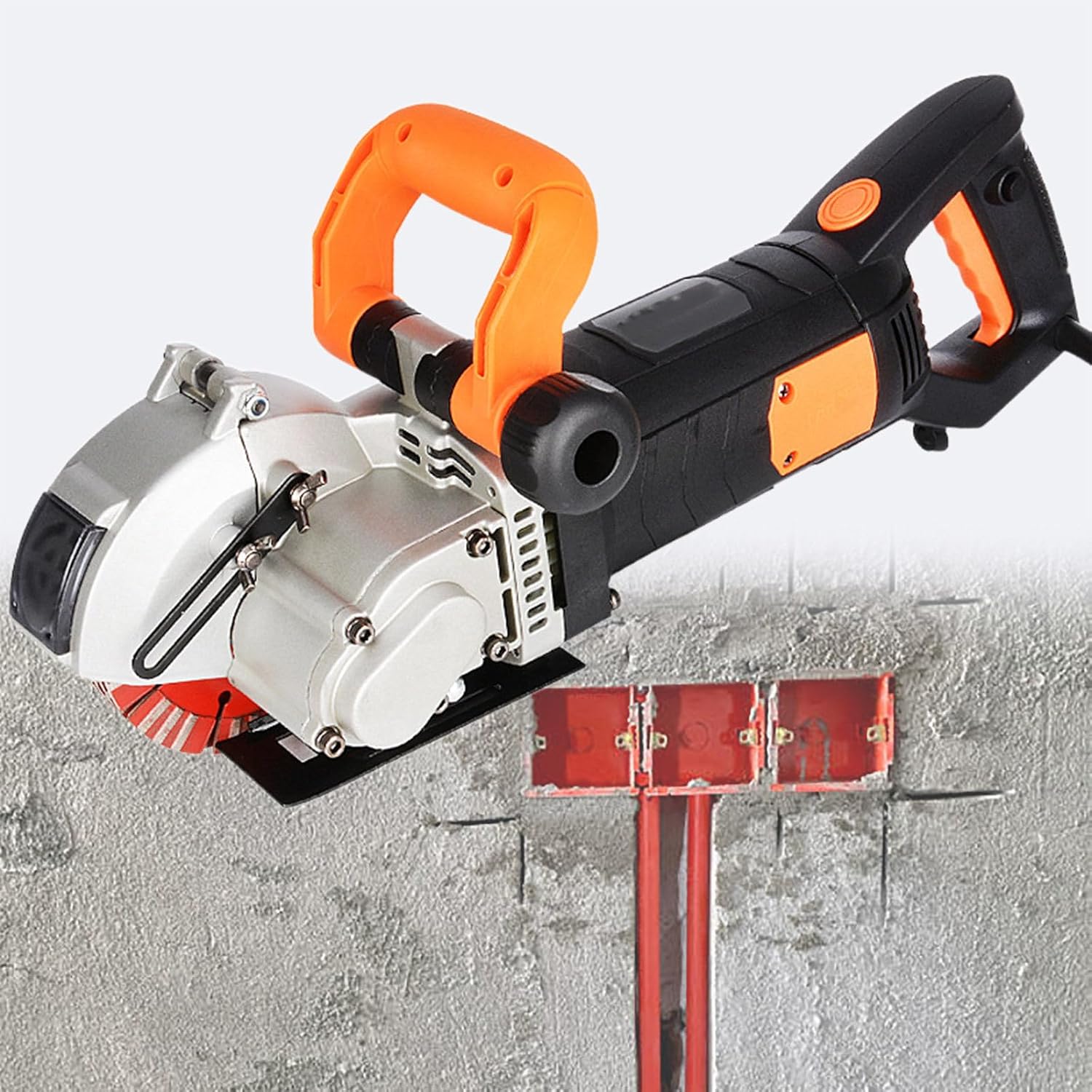 4800W Wall Chaser, Concrete Cutter, Wall Grooving Cutting Machine, Chaser, Electric Wall Chaser Cutting Machine, Wall Grooving Cutter, with 5 Pieces Saw Blades