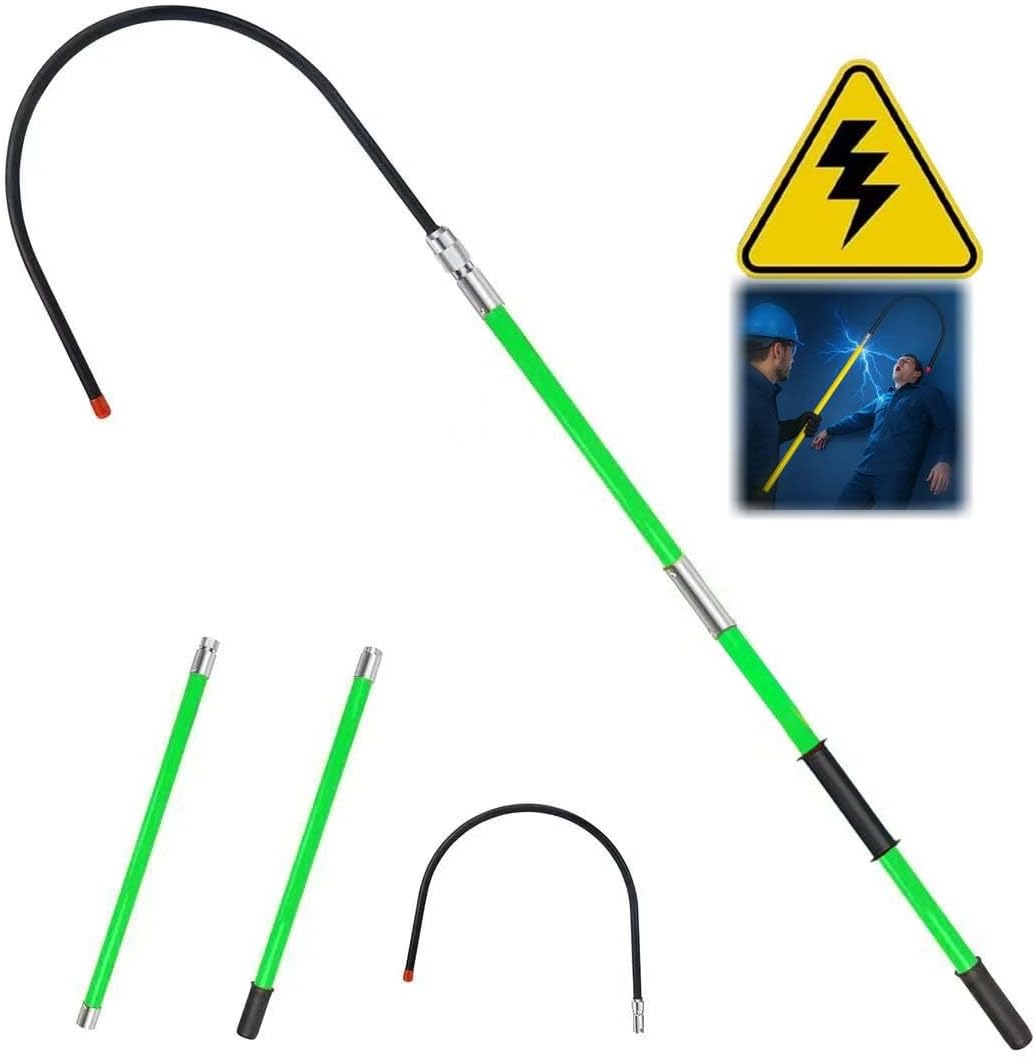 High Voltage Insulated Rescue Hook, Telescopic, 10kV/35kV Anti-Electrocution Tool for Electricians and Fire Rescue