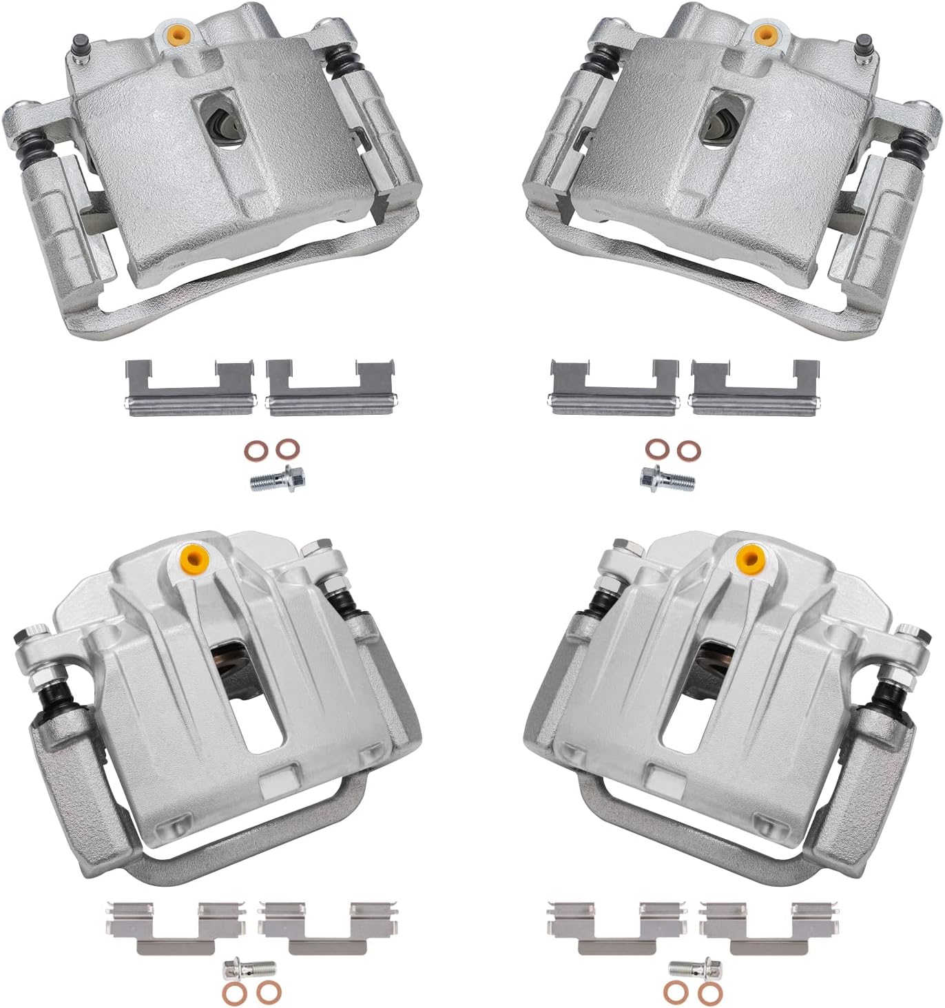 Detroit Axle - 4pc Brake Calipers for 03-06 Chevy Silverado GMC Sierra 1500, 4 Front and Rear Disc Brake Calipers 2003 2004 2005 2006 Replacement